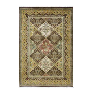 Hand-Knotted Fine Rajasthan Traditional Wool Handmade Rug (Size 4.2 X 6.2) Brral-2391