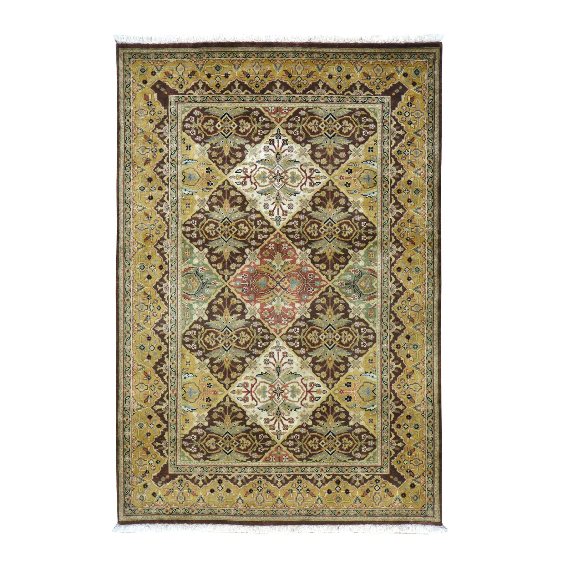 Hand-Knotted Fine Rajasthan Traditional Wool Handmade Rug (Size 4.2 X 6.2) Brral-2391