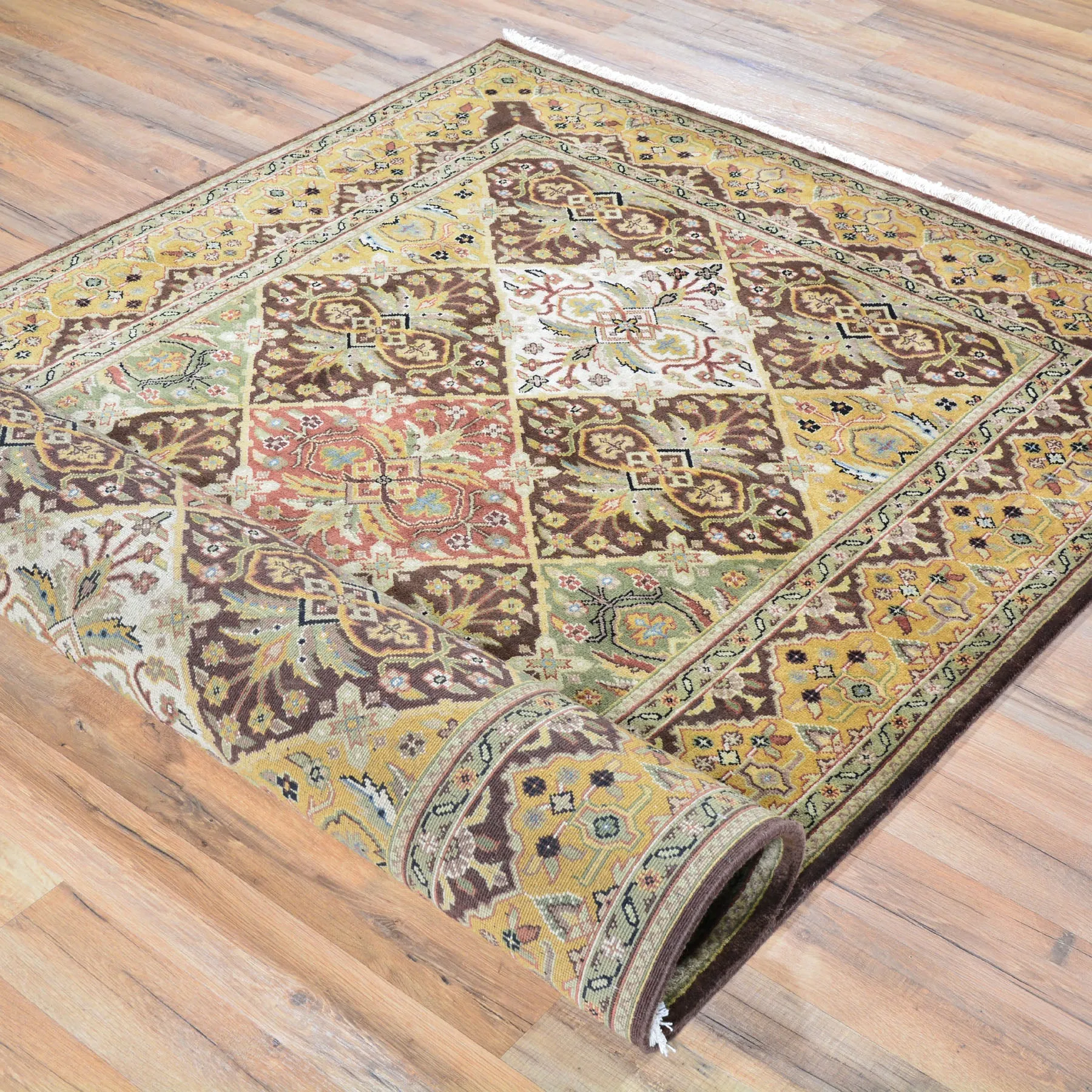 Hand-Knotted Fine Rajasthan Traditional Wool Handmade Rug (Size 4.2 X 6.2) Brral-2391