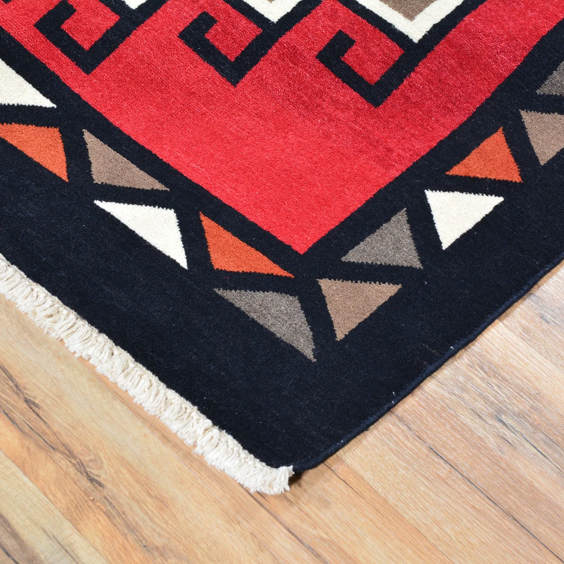 Hand-Knotted Fine Southwestern Design Wool Handmade Rug (Size 4.2 X 6.2) Brral-3240