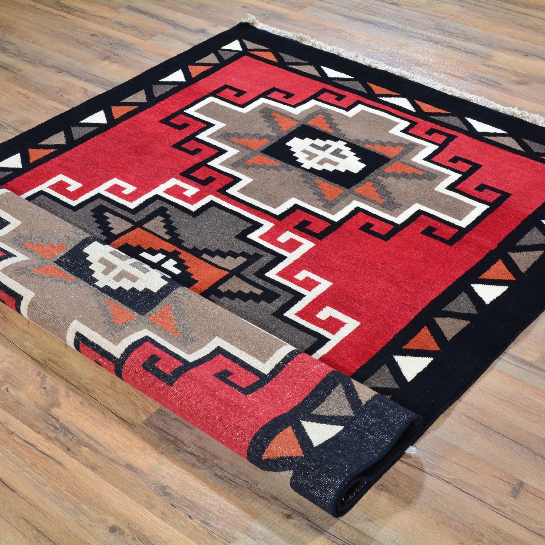 Hand-Knotted Fine Southwestern Design Wool Handmade Rug (Size 4.2 X 6.2) Brral-3240