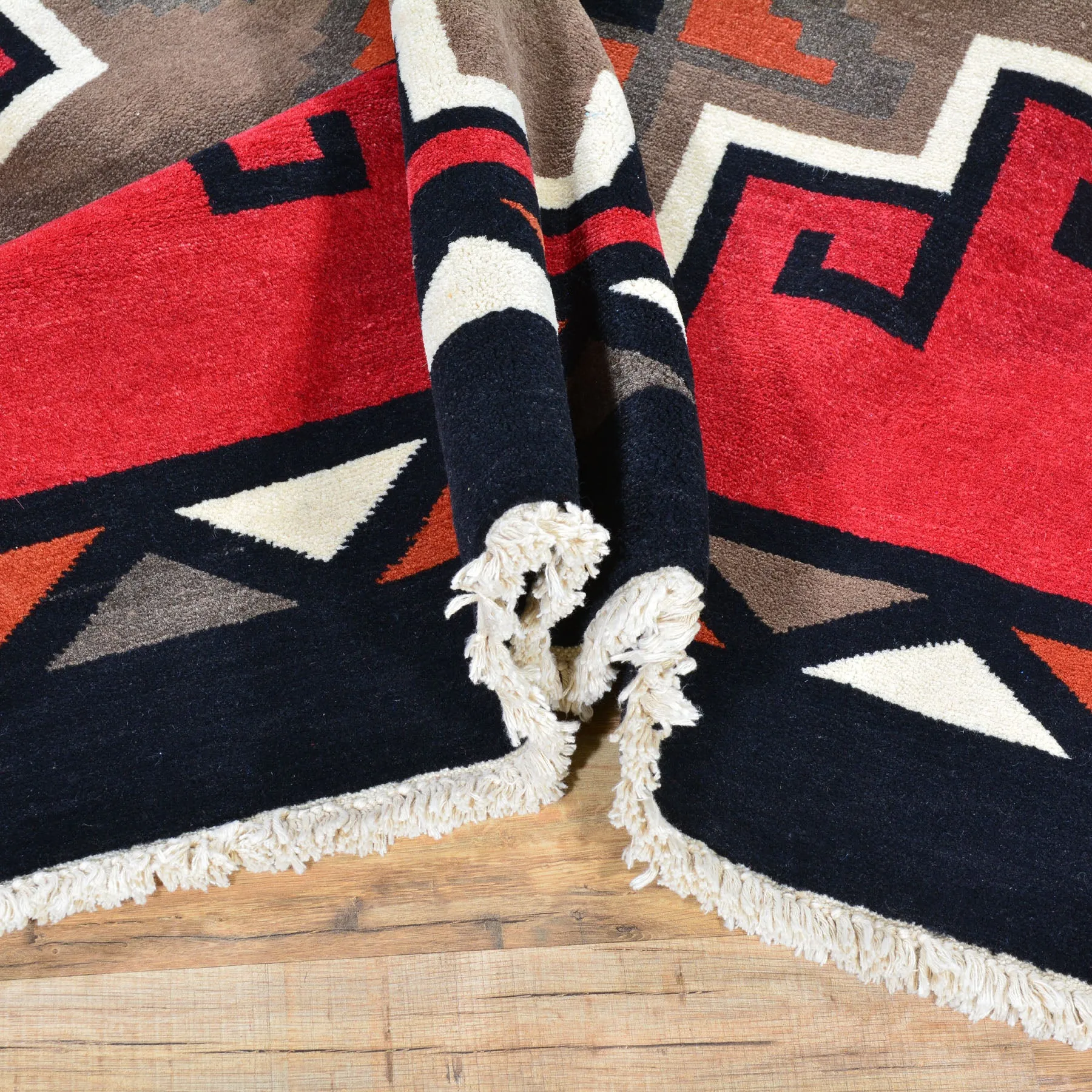 Hand-Knotted Fine Southwestern Design Wool Handmade Rug (Size 4.2 X 6.2) Brral-3240