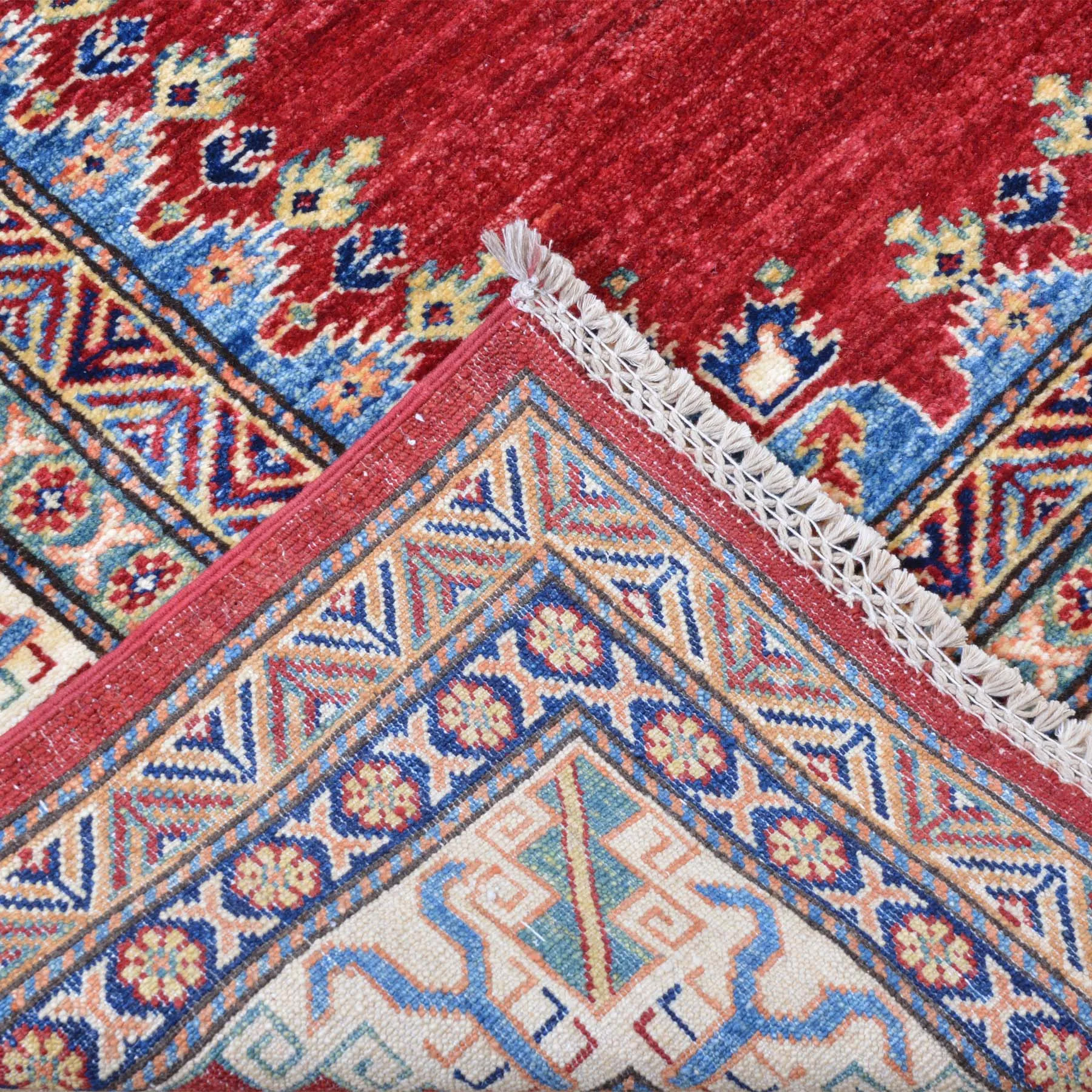 Hand-Knotted Fine Super Kazak Modern Caucasian Design Wool Rug (Size 5.0 X 6.8) Brrsf-738