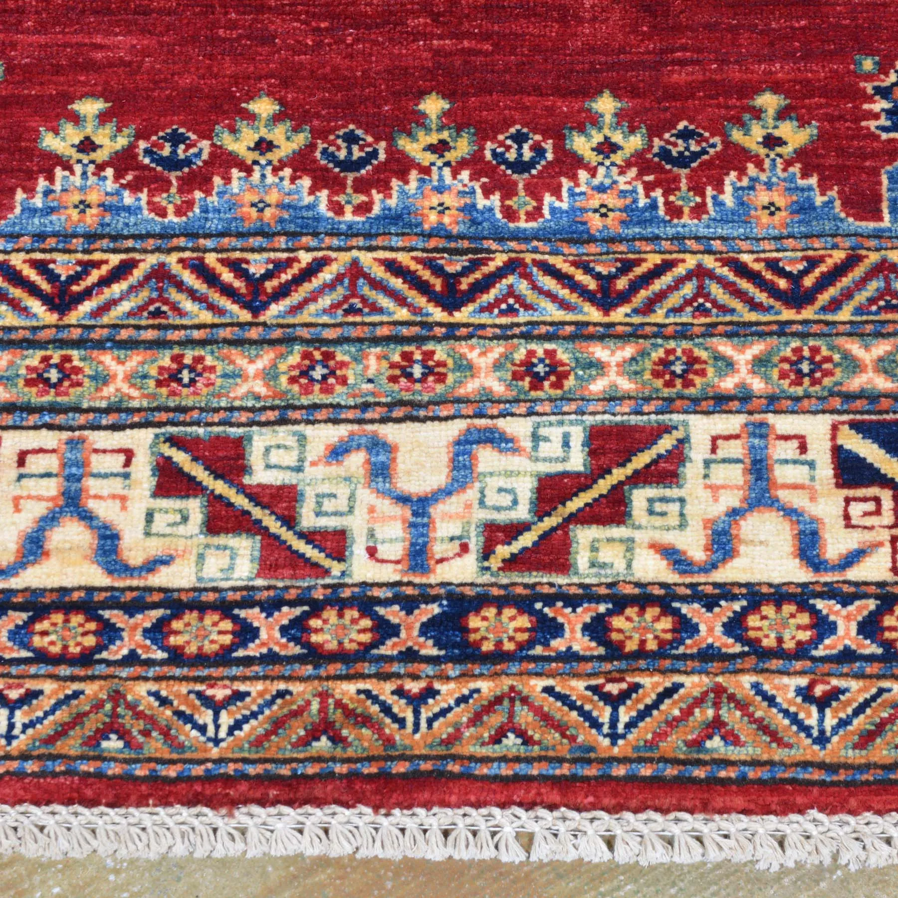 Hand-Knotted Fine Super Kazak Modern Caucasian Design Wool Rug (Size 5.0 X 6.8) Brrsf-738
