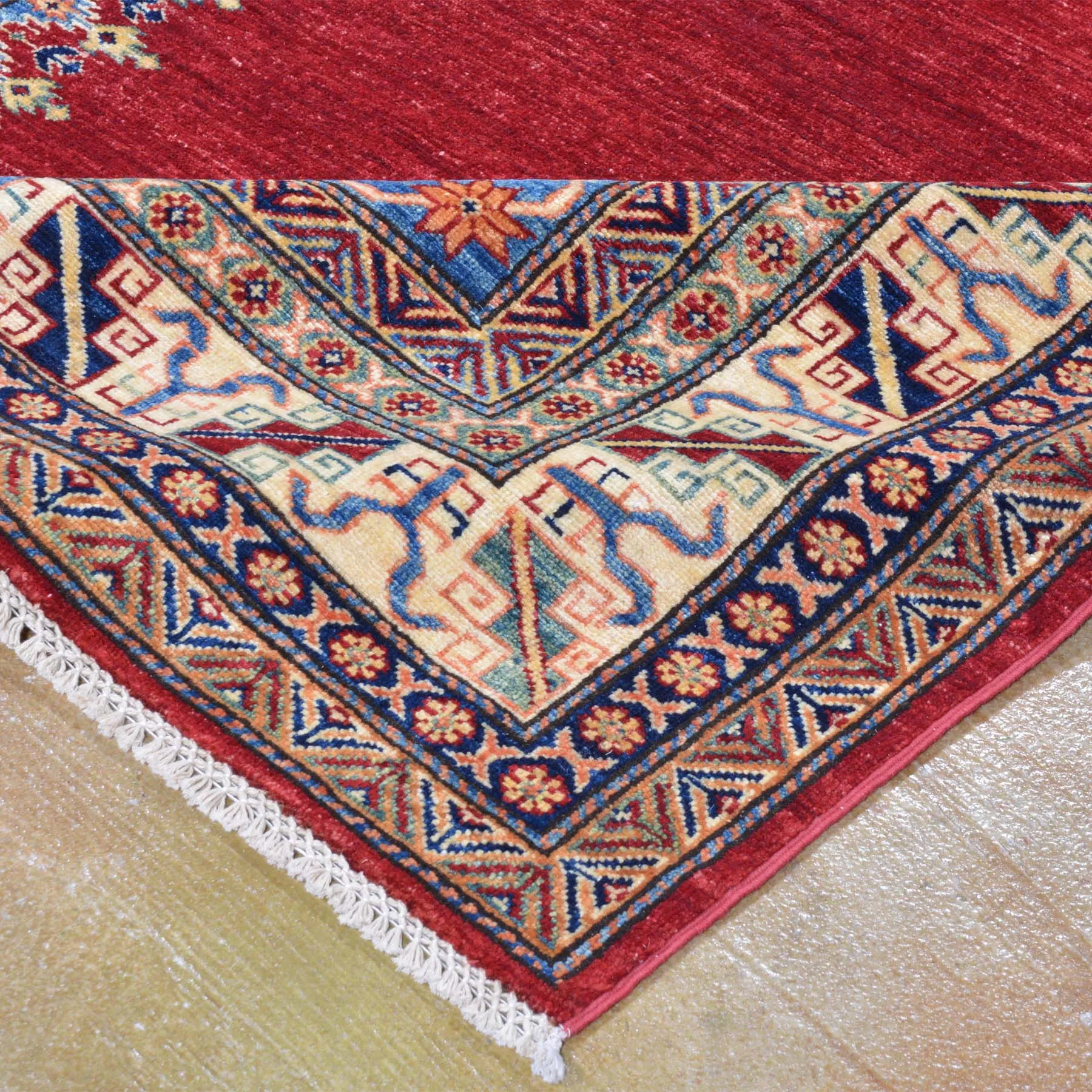 Hand-Knotted Fine Super Kazak Modern Caucasian Design Wool Rug (Size 5.0 X 6.8) Brrsf-738
