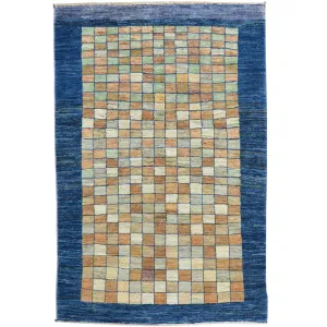 Hand-Knotted Fine Traditional Peshawar Gabbeh Design Wool Rug (Size 3.1 X 4.7) Brral-2496