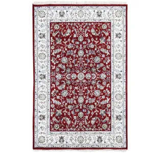 Hand-Knotted Fine Wool Silk Persian Nain Design Rug (Size 3.5 X 5.1) Cwral-7449