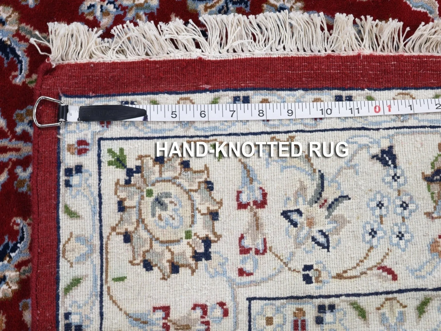 Hand-Knotted Fine Wool Silk Persian Nain Design Rug (Size 3.5 X 5.1) Cwral-7449