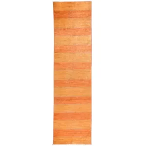 Hand-Knotted Gabbeh Striped Design 100% Wool Rug (Size 2.8 X 9.9) Brral-1503