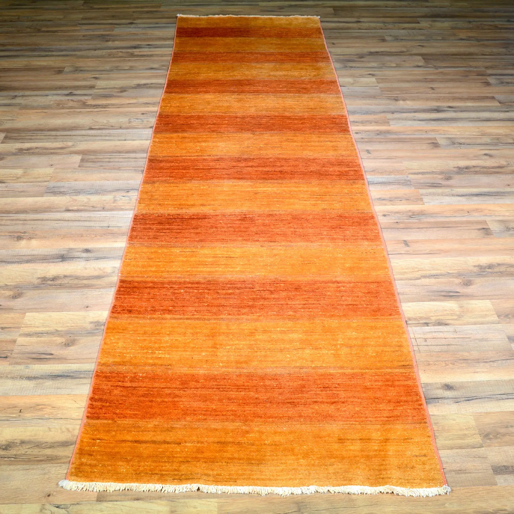 Hand-Knotted Gabbeh Striped Design 100% Wool Rug (Size 2.8 X 9.9) Brral-1503