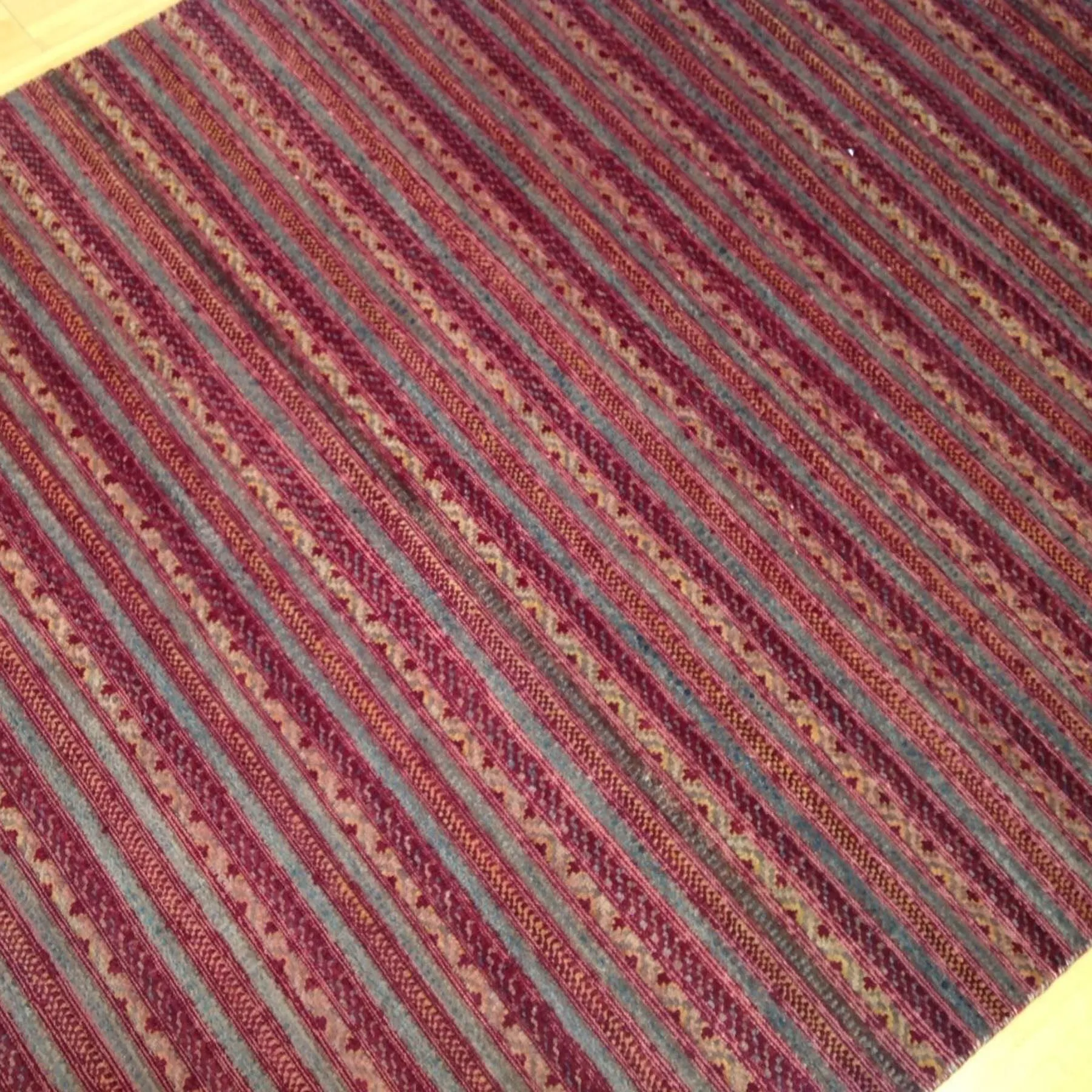Hand-Knotted Gabbeh Striped Design Wool Handmade Rug (Size 4.0 X 6.0) Brral-660