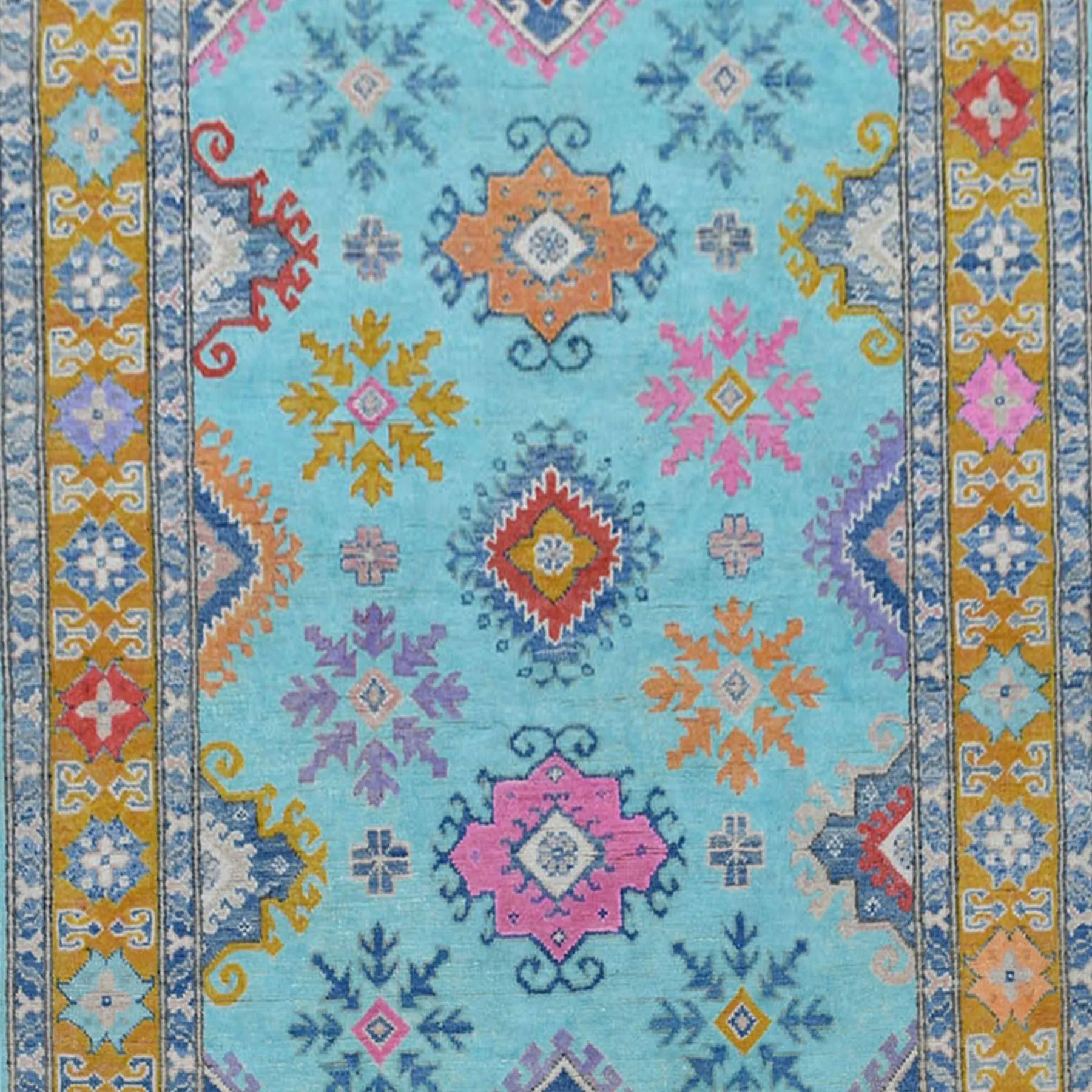 Hand-Knotted Handmade Geometric Design Wool Rug (Size 3.10 X 6.0) Cwral-7458