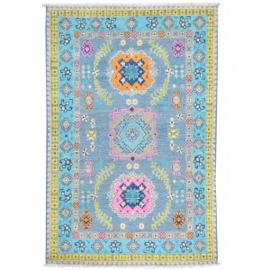 Hand-Knotted Handmade Geometric Design Wool Rug (Size 3.3 X 4.10) Cwral-7743