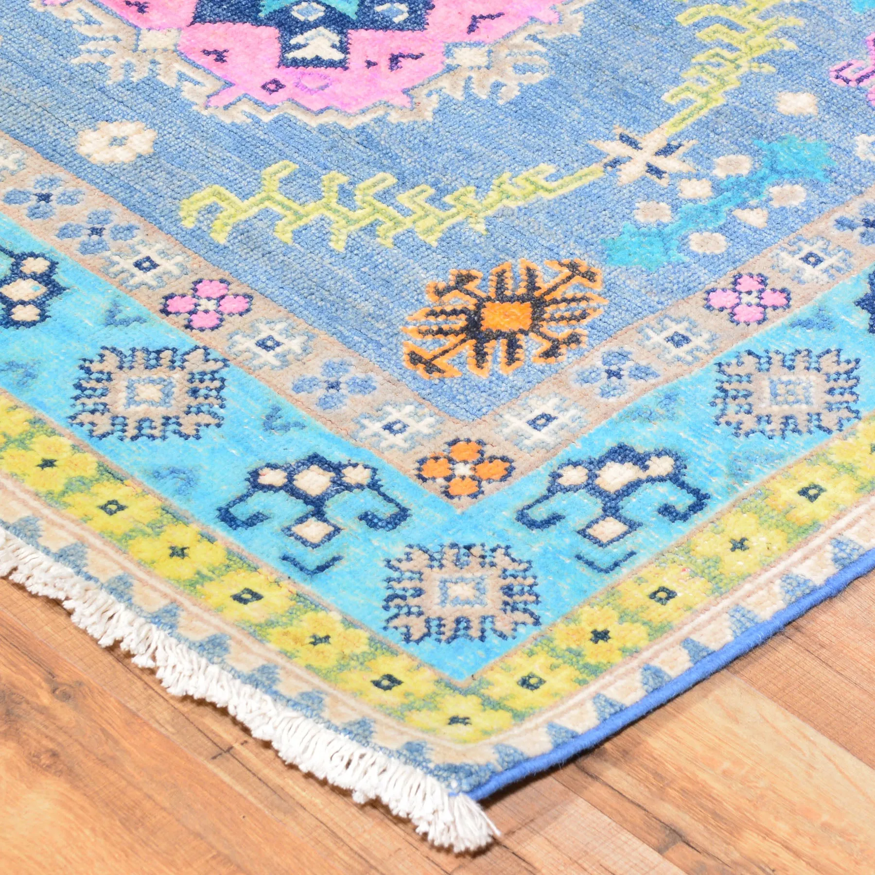 Hand-Knotted Handmade Geometric Design Wool Rug (Size 3.3 X 4.10) Cwral-7743