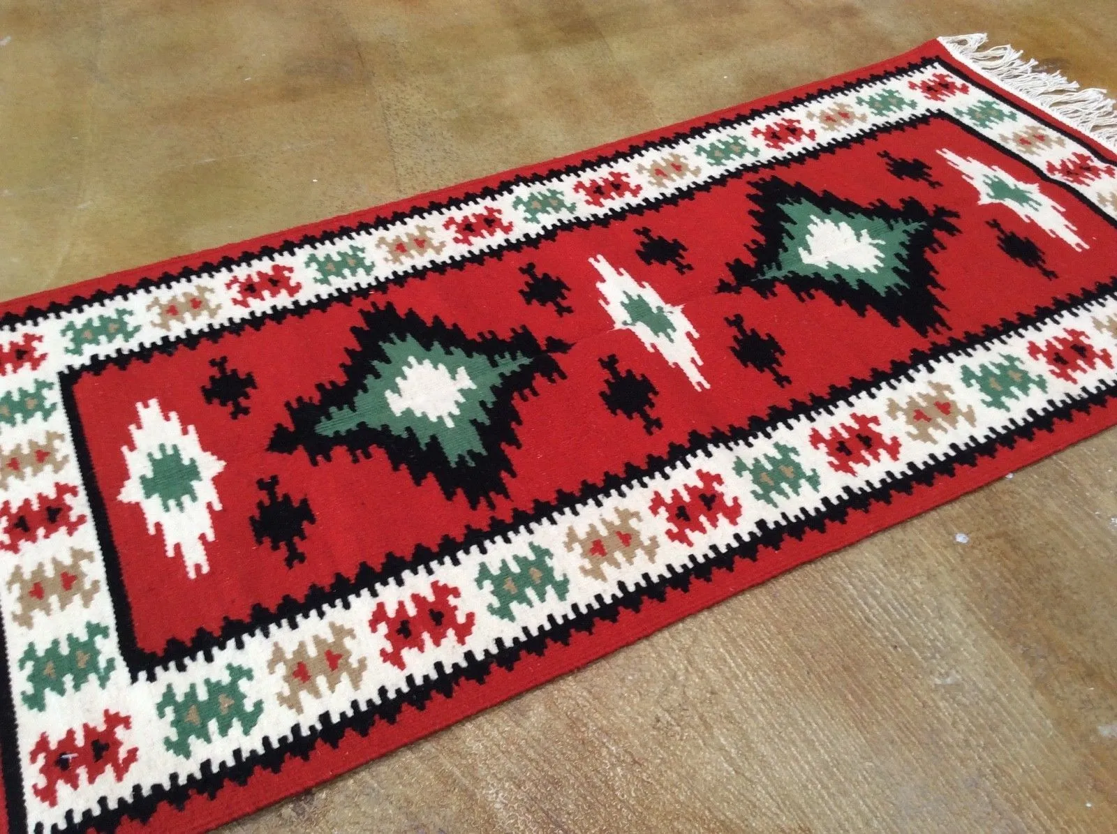 Hand-Knotted Handmade Kilim Reversible Wool Geometric Design Rug (Size 2.0 X 4.1) Brrsf-483