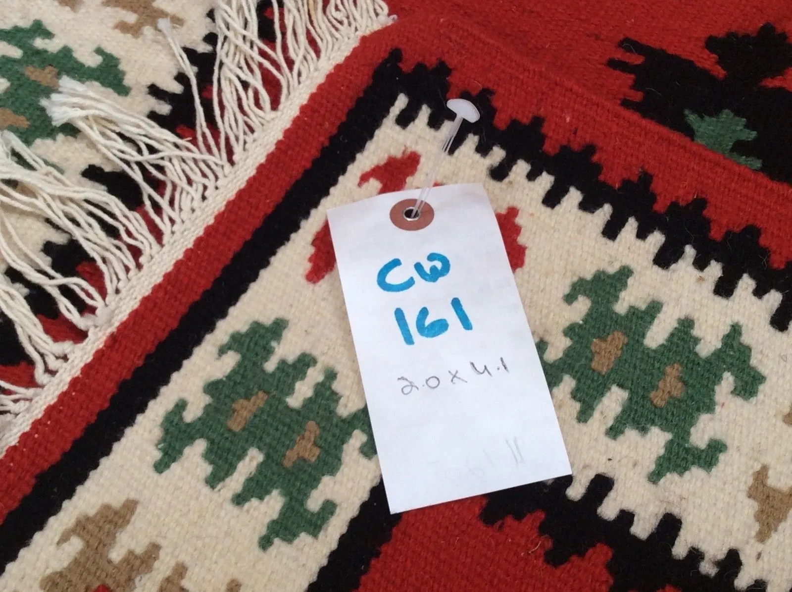 Hand-Knotted Handmade Kilim Reversible Wool Geometric Design Rug (Size 2.0 X 4.1) Brrsf-483