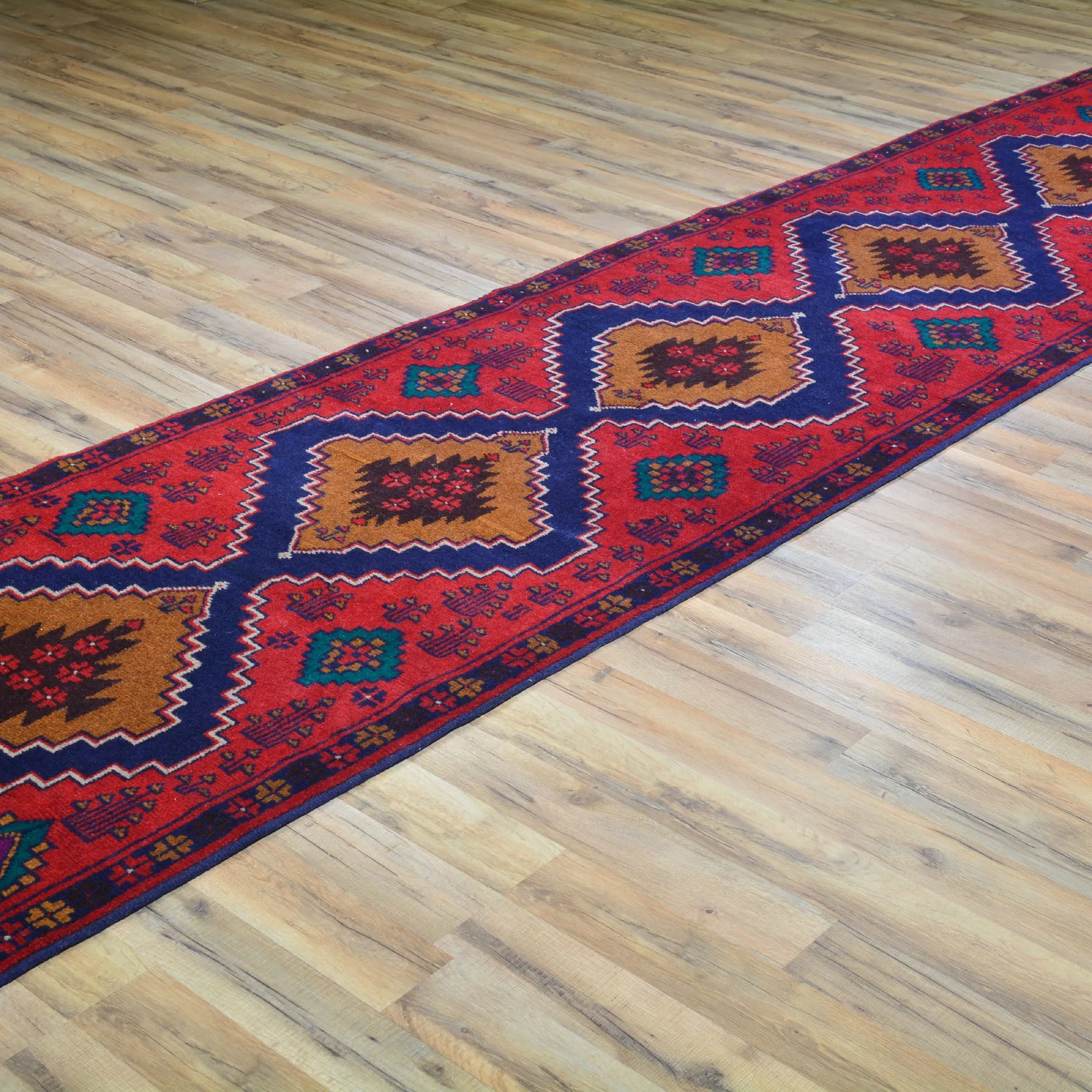 Hand-Knotted Handmade Tribal Persian Baluchi 100% Wool Rug (Size 2.9 X 12.11) Brral-2946