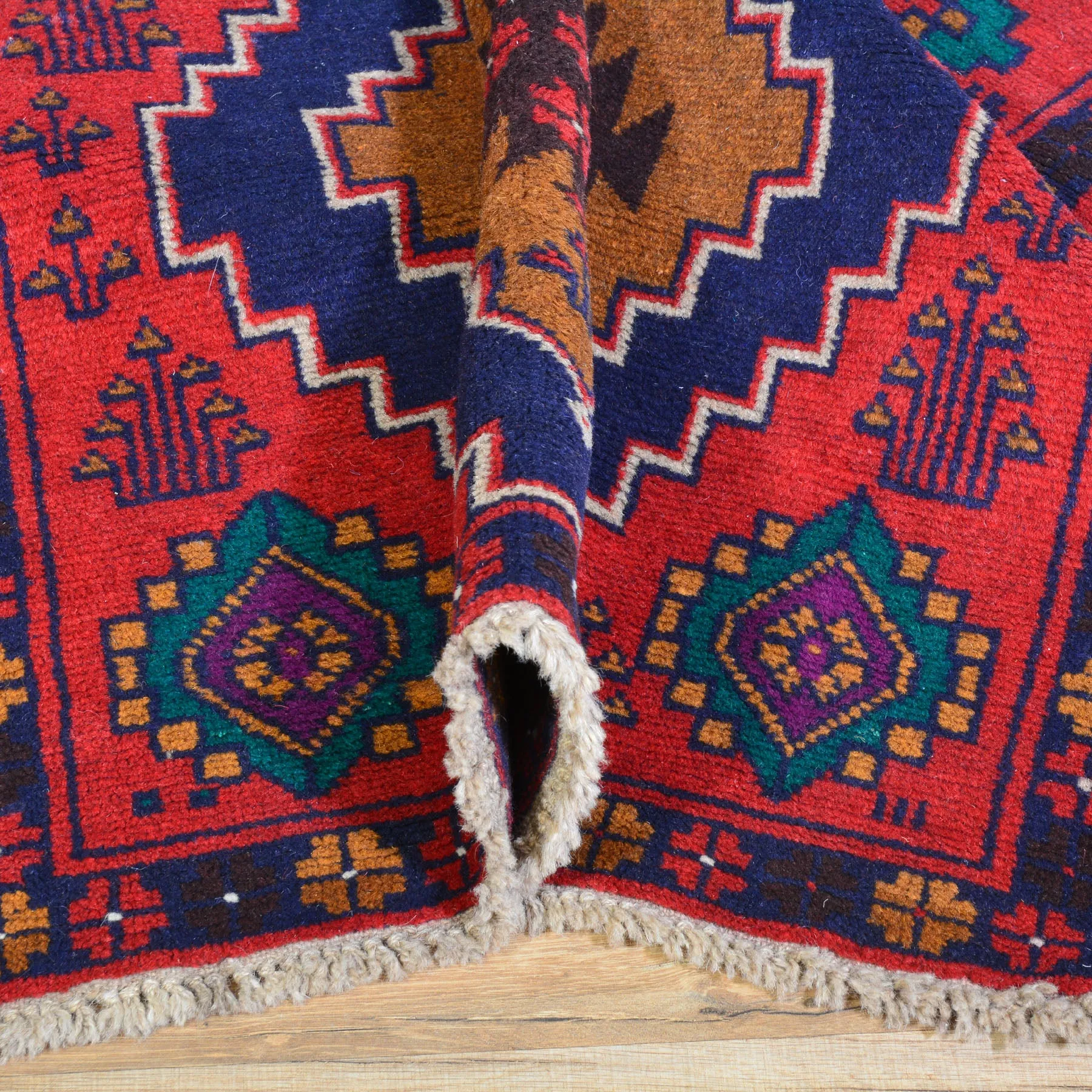 Hand-Knotted Handmade Tribal Persian Baluchi 100% Wool Rug (Size 2.9 X 12.11) Brral-2946