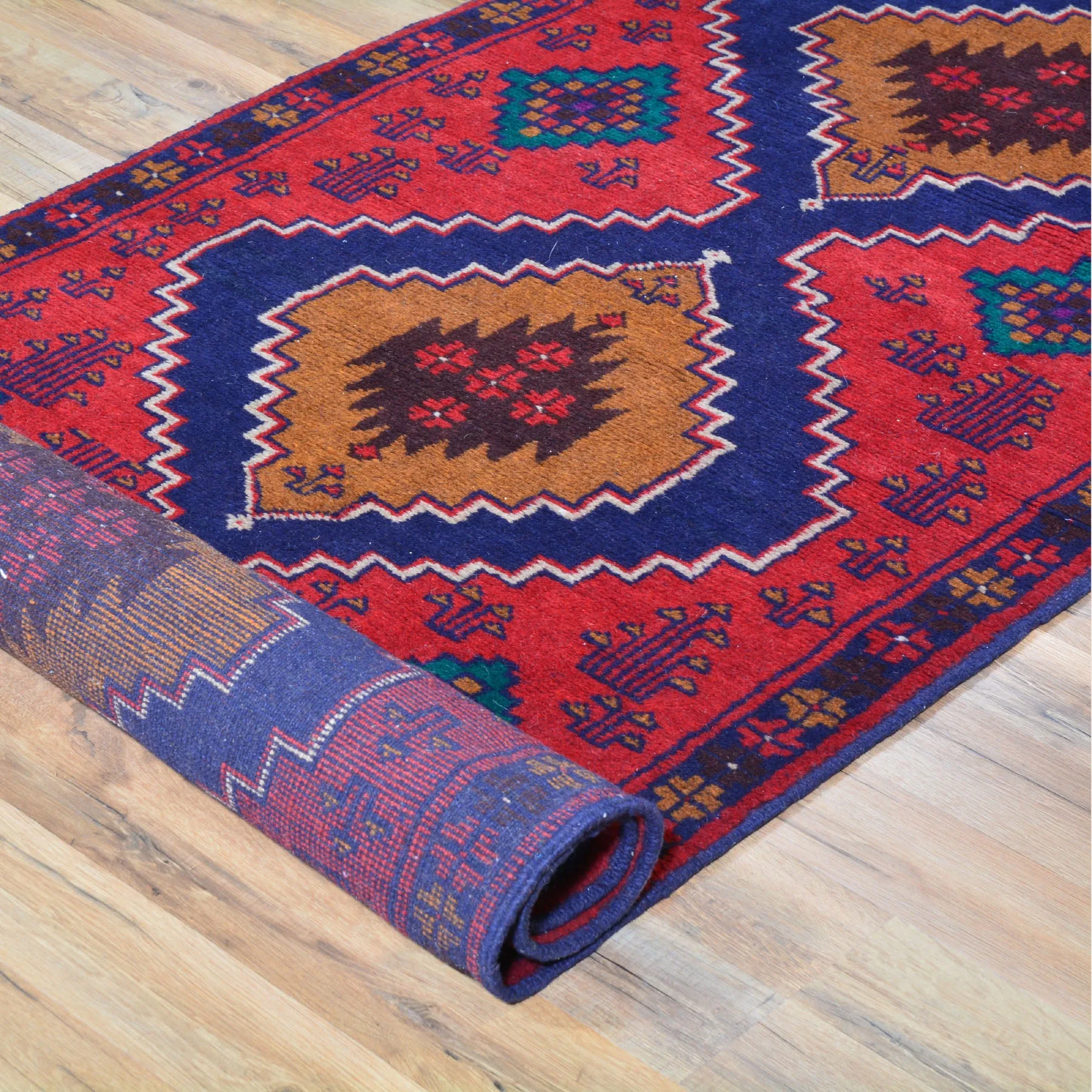 Hand-Knotted Handmade Tribal Persian Baluchi 100% Wool Rug (Size 2.9 X 12.11) Brral-2946