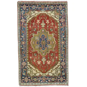 Hand-Knotted Heriz Serapi Design Handmade Wool Rug (Size 3.1 X 5.2) Brral-4272