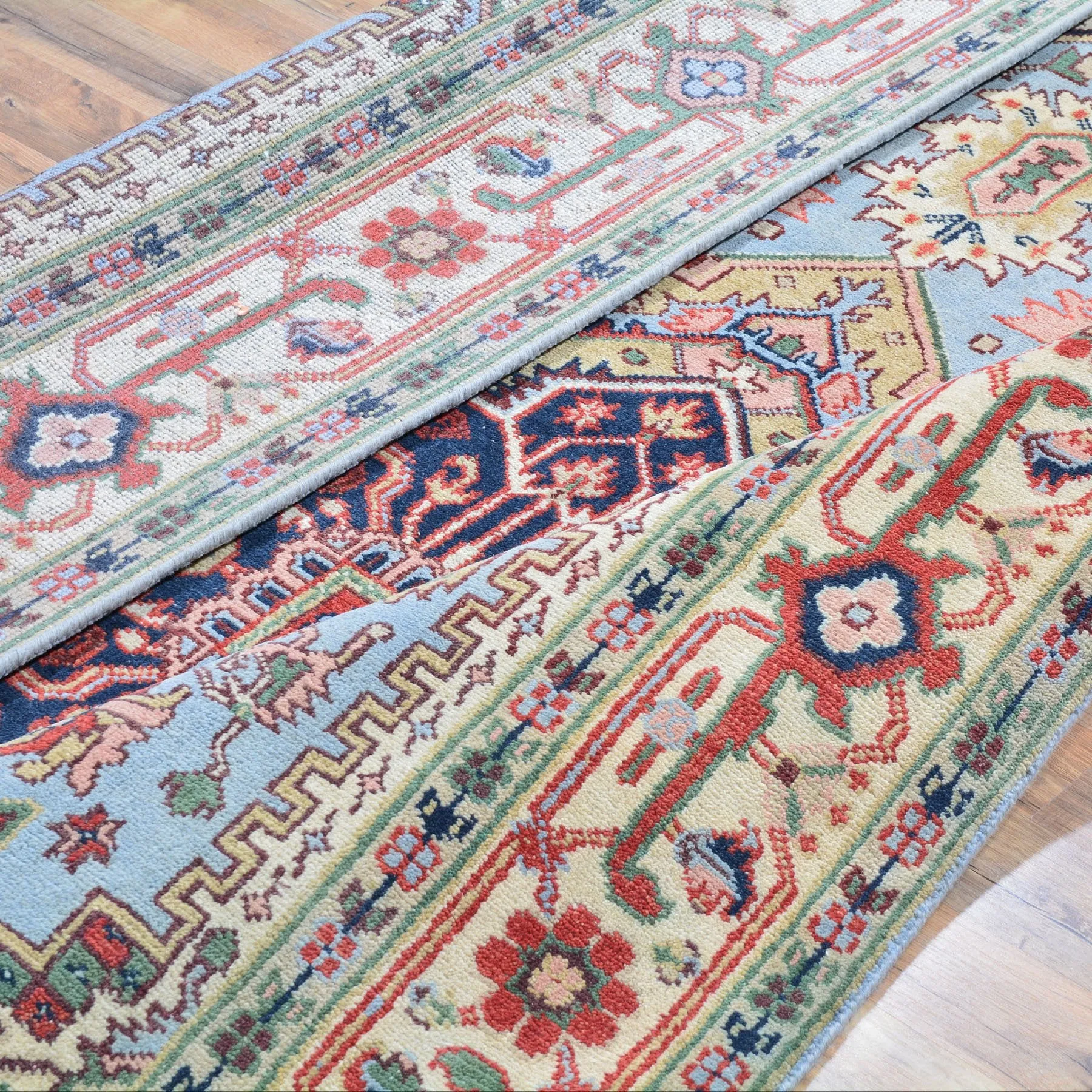 Hand-Knotted Heriz Serapi Design Wool Handmade Rug (Size 6.0 X 9.0) Cwral-2643