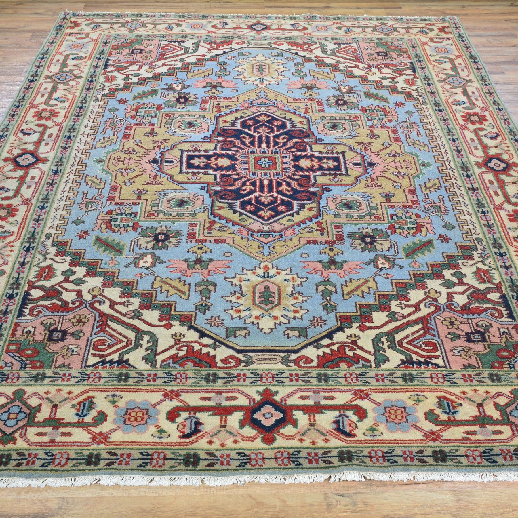Hand-Knotted Heriz Serapi Design Wool Handmade Rug (Size 6.0 X 9.0) Cwral-2643