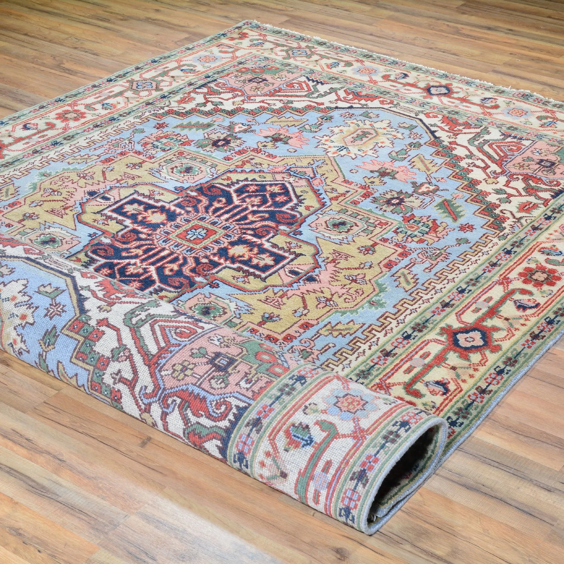 Hand-Knotted Heriz Serapi Design Wool Handmade Rug (Size 6.0 X 9.0) Cwral-2643