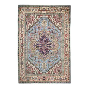 Hand-Knotted Heriz Serapi Design Wool Handmade Rug (Size 6.0 X 9.0) Cwral-2643