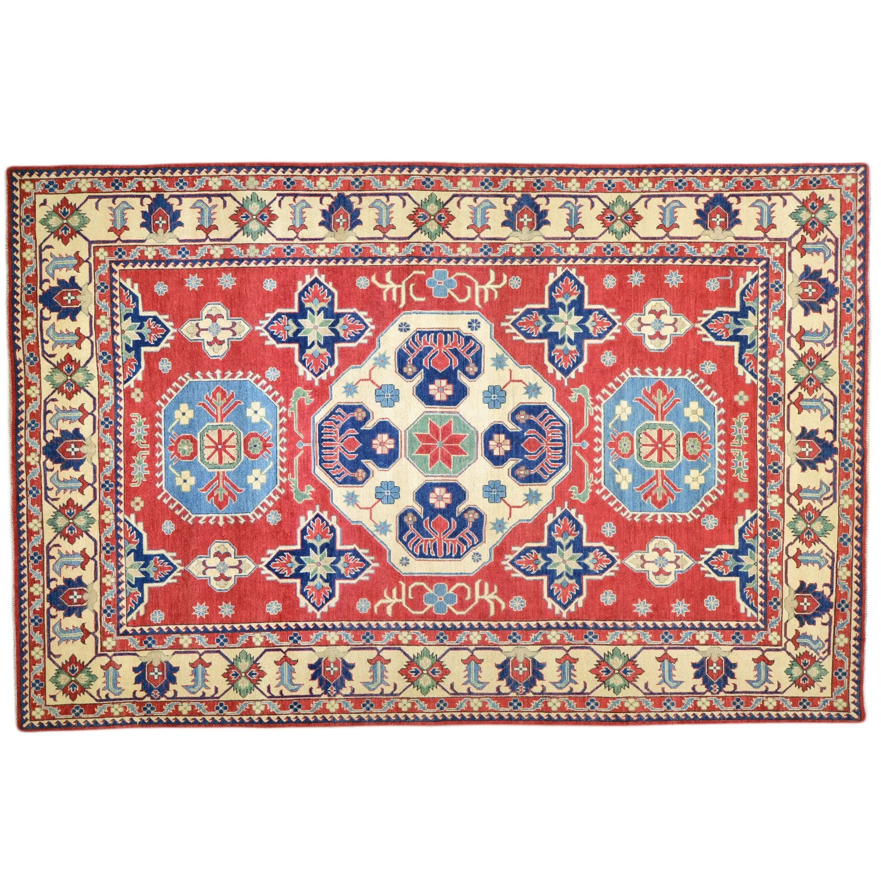 Hand-Knotted Kazak Design Tribal Handmade Wool Rug (Size 8.4 X 11.6) Brral-3879