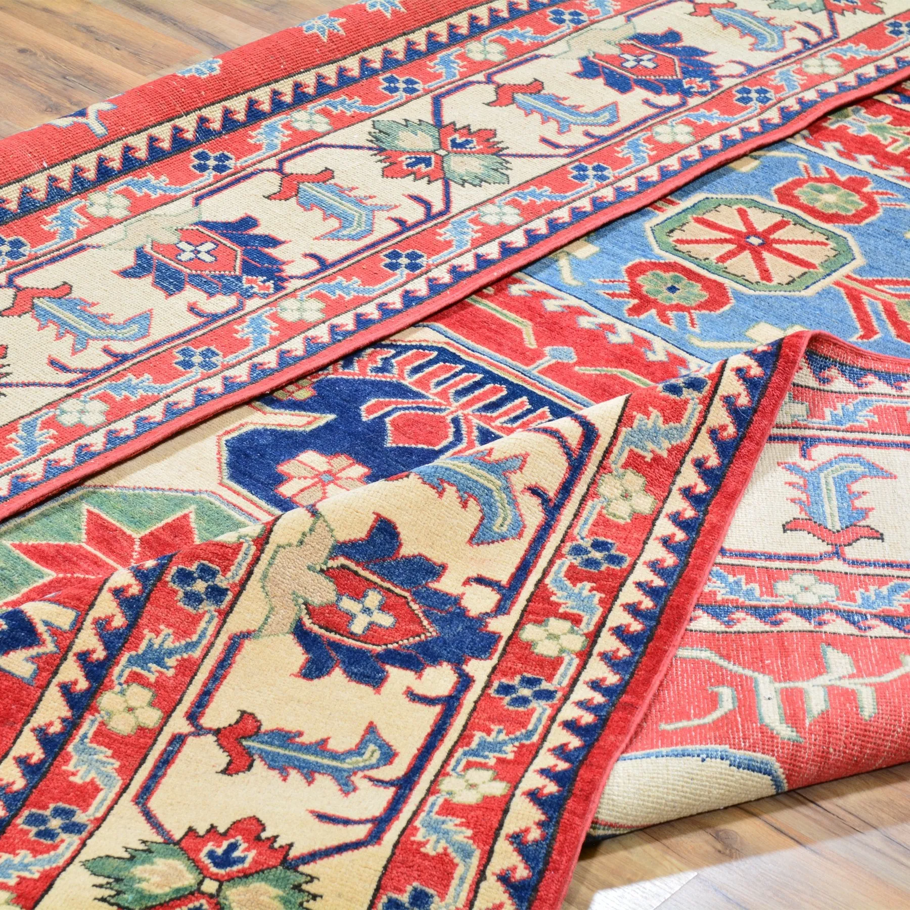 Hand-Knotted Kazak Design Tribal Handmade Wool Rug (Size 8.4 X 11.6) Brral-3879