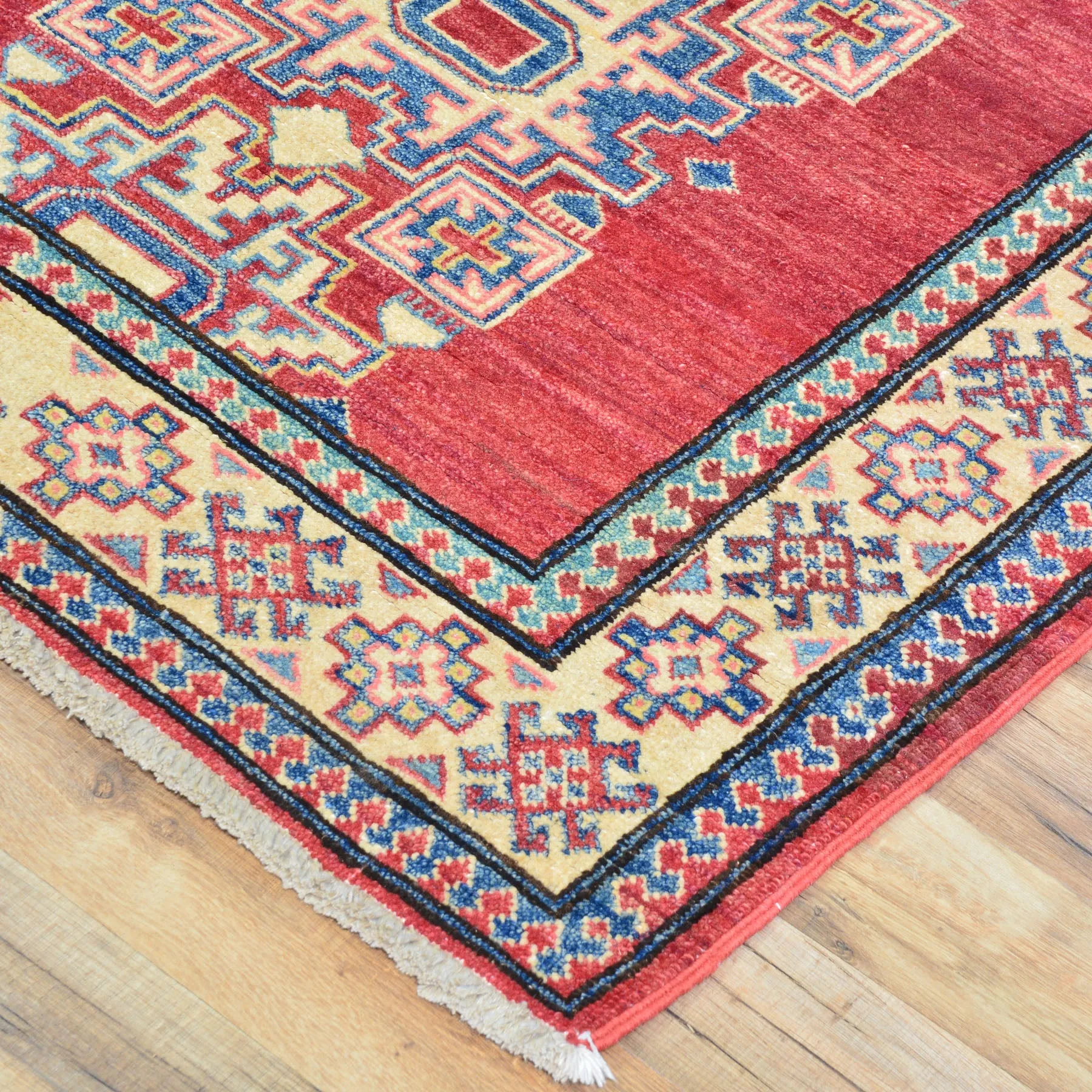 Hand-Knotted Kazak Tribal Design 100% Wool Handmade Rug (Size 3.3 X 10.8) Brral-1530