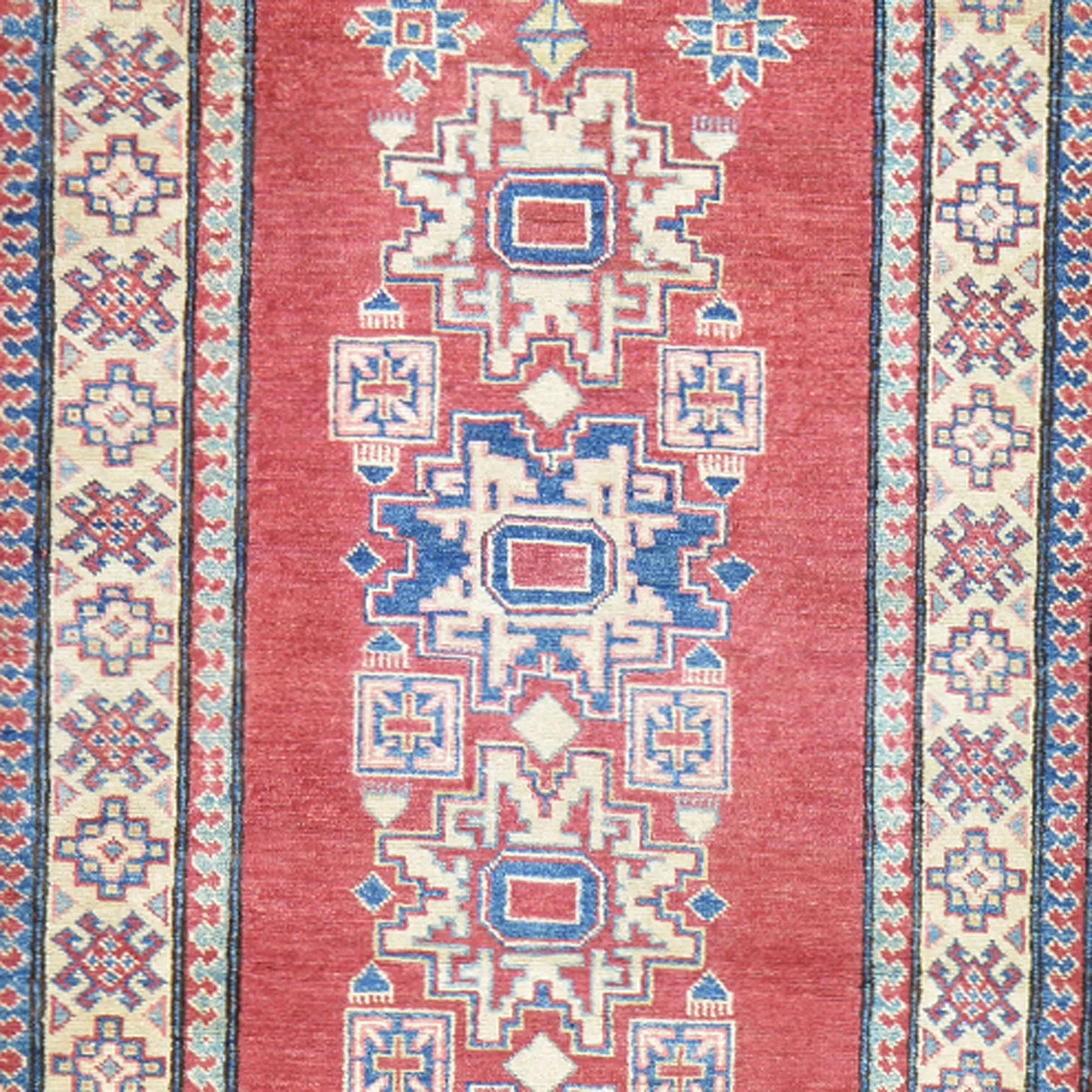 Hand-Knotted Kazak Tribal Design 100% Wool Handmade Rug (Size 3.3 X 10.8) Brral-1530