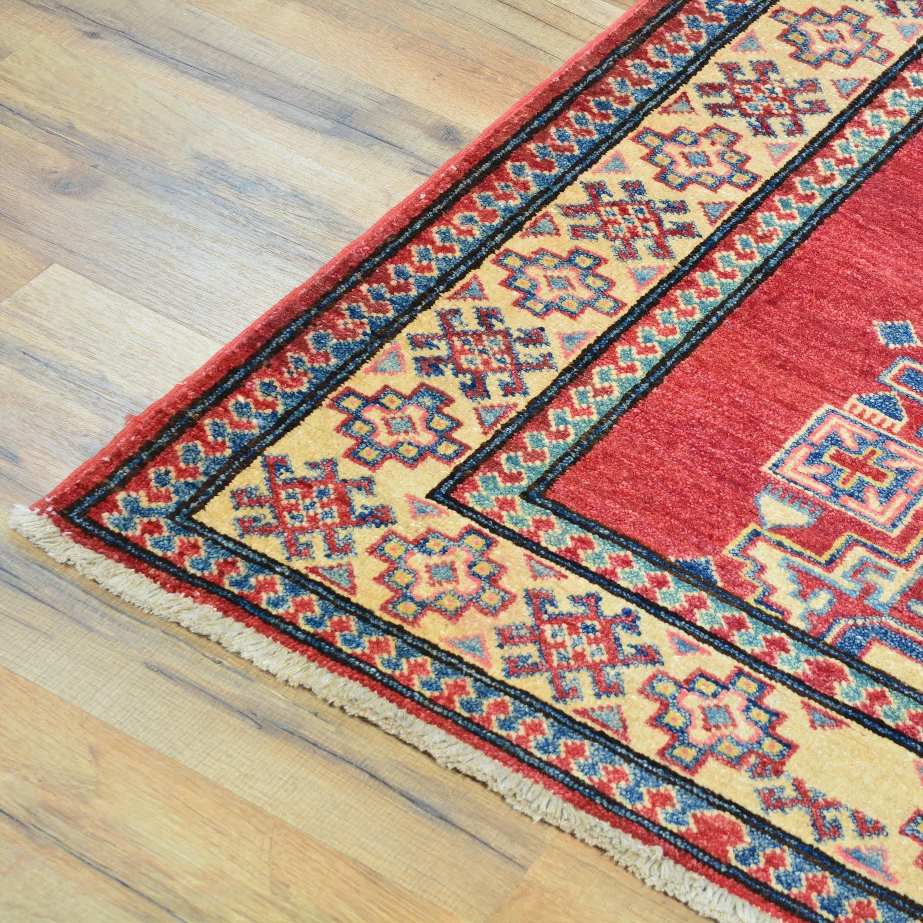 Hand-Knotted Kazak Tribal Design 100% Wool Handmade Rug (Size 3.3 X 10.8) Brral-1530