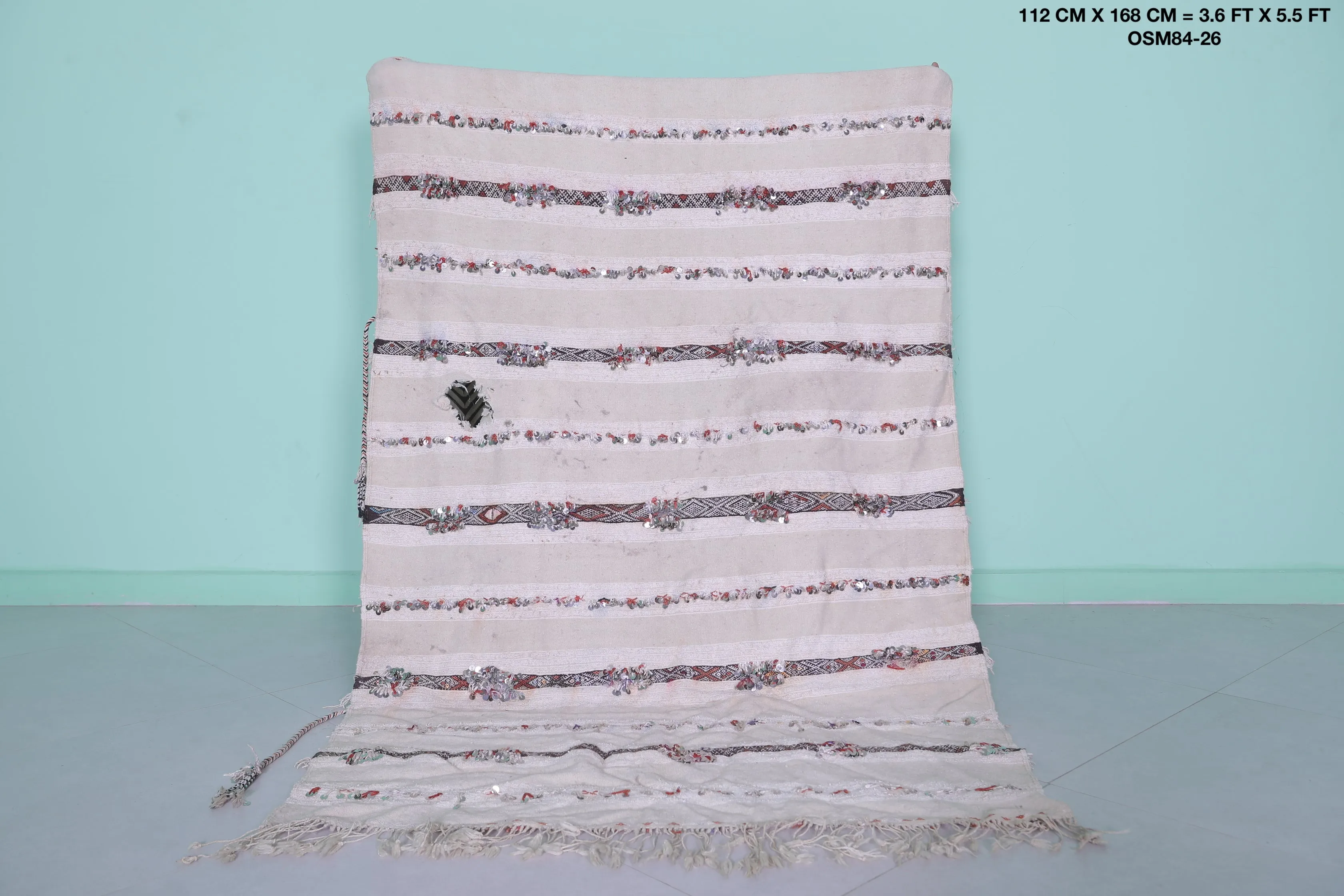 Hand Knotted Kilim Rug 3.6 FT X 5.5 FT