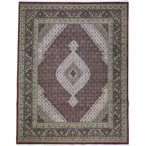 Hand-Knotted Mahi Tabriz Design Handmade Wool & Silk Rug (Size 7.9 X 10.0) Cwral-9231