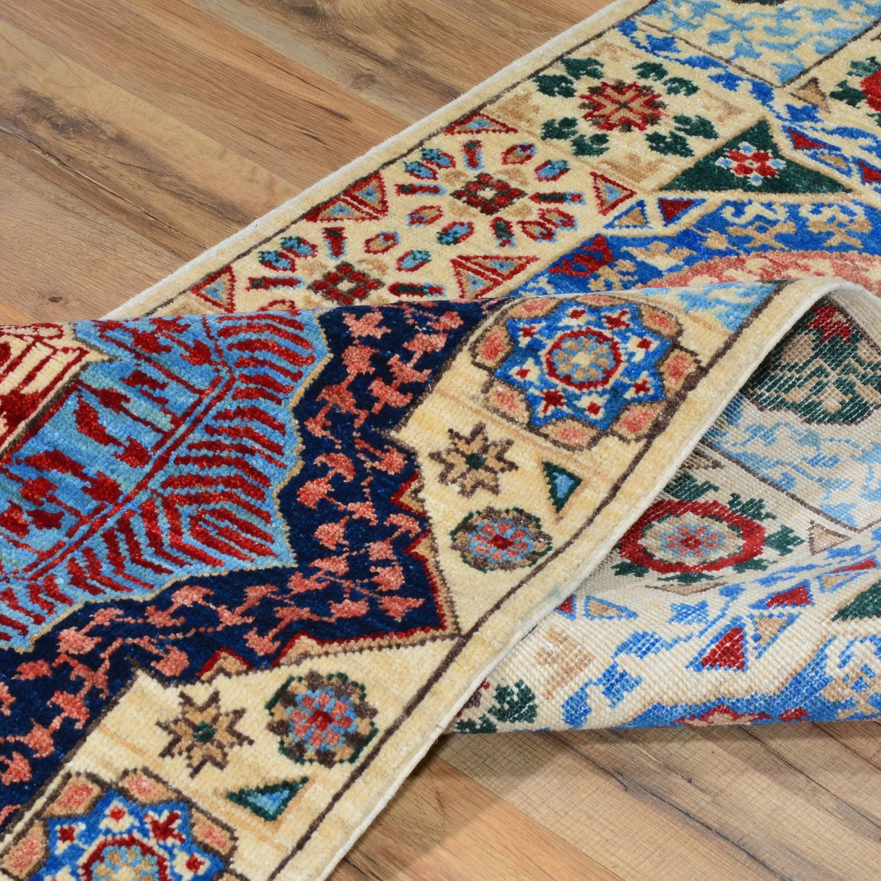 Hand-Knotted Mamluk Design 100% Wool Handmade Rug (Size 2.7 X 19.6) Cwral-6771