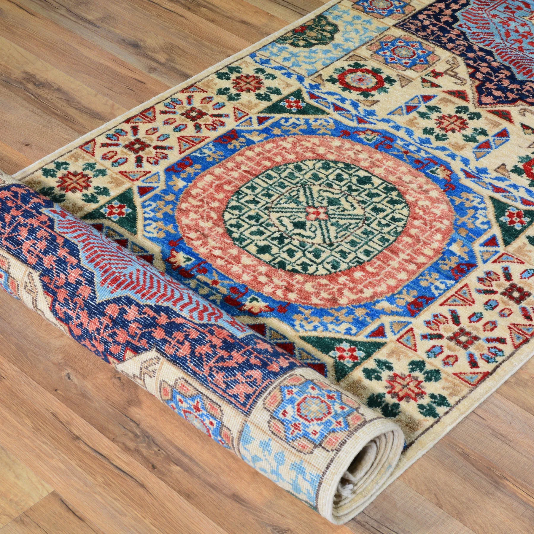 Hand-Knotted Mamluk Design 100% Wool Handmade Rug (Size 2.7 X 19.6) Cwral-6771