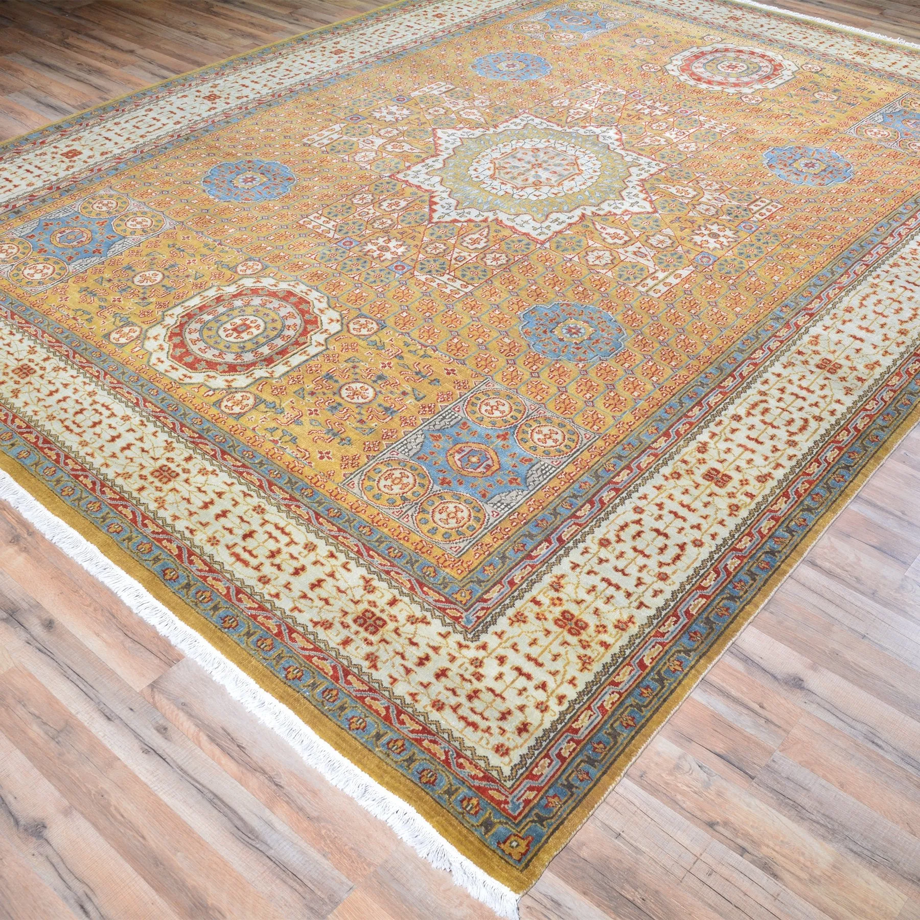 Hand-Knotted Mamluk Design Handmade Wool Rug (Size 8.9 X 11.5) Brral-1185