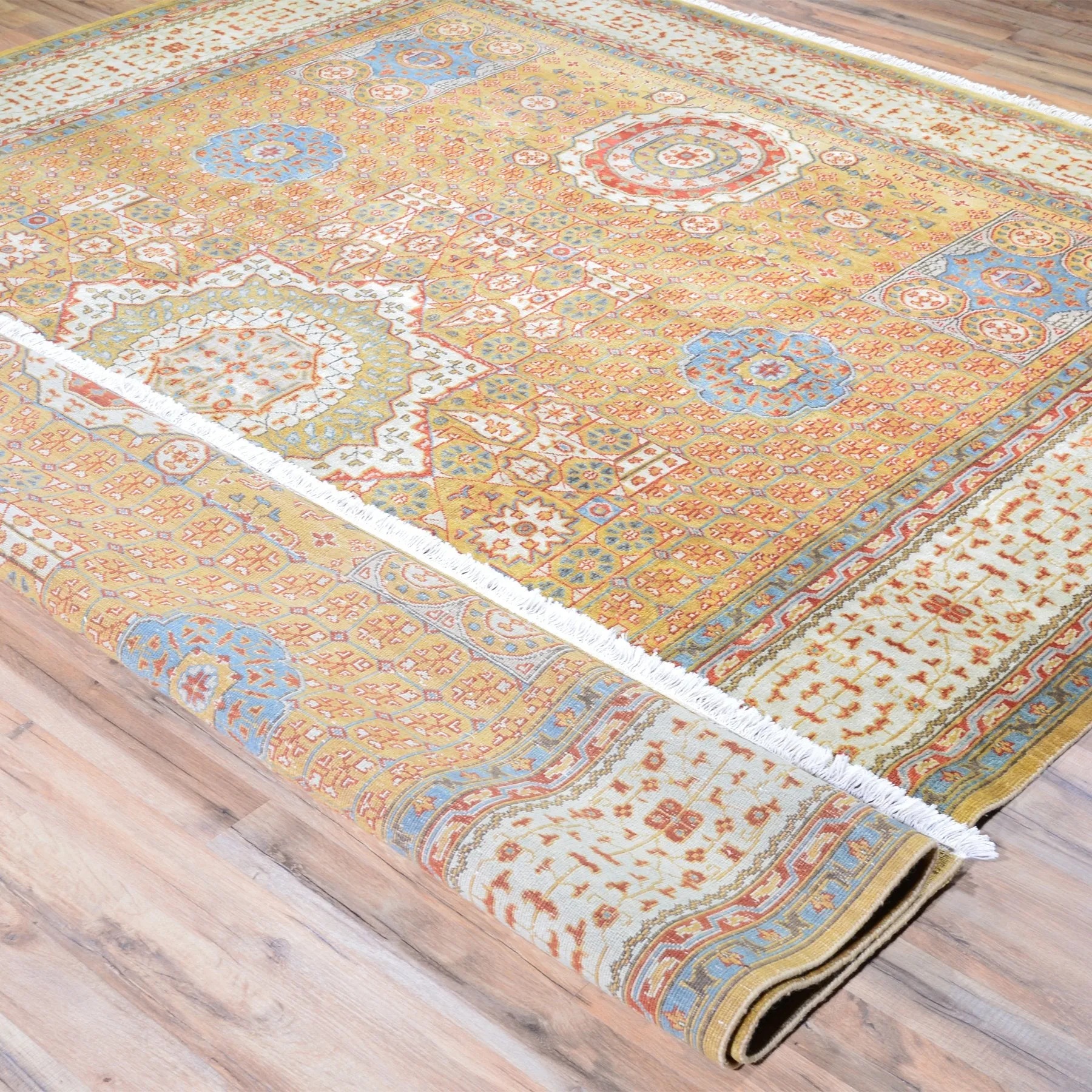 Hand-Knotted Mamluk Design Handmade Wool Rug (Size 8.9 X 11.5) Brral-1185