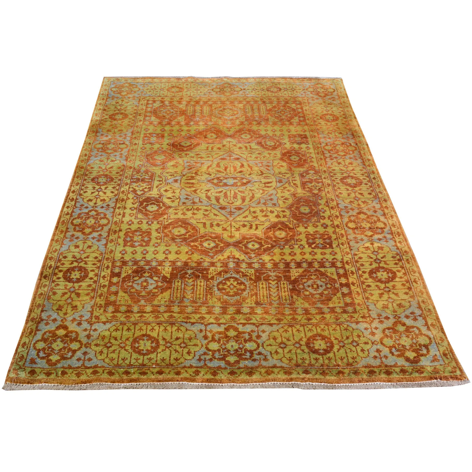Hand-Knotted Mamluk Egyptian Design Wool Rug (Size 3.8 X 5.7) Cwral-9111