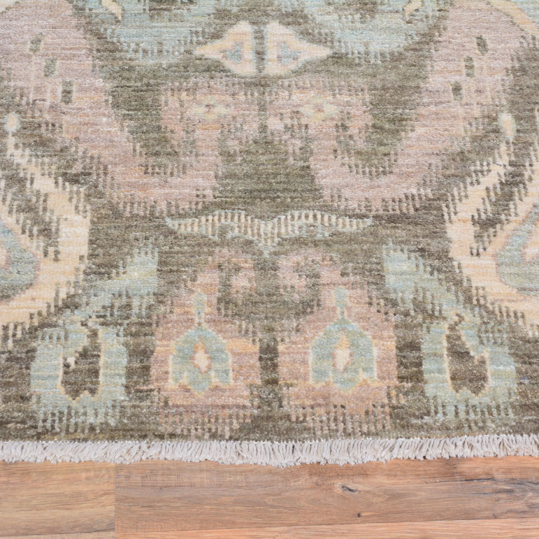 Hand-Knotted  Modern Chobi Ikat Design Wool Handmade Rug (Size 4.2 X 6.5) Brral-573