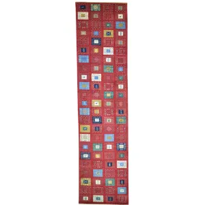 Hand-Knotted Modern Contemporary Gabbeh Design 100% Wool Rug (Size 2.6 X 13.10) Cwral-8328