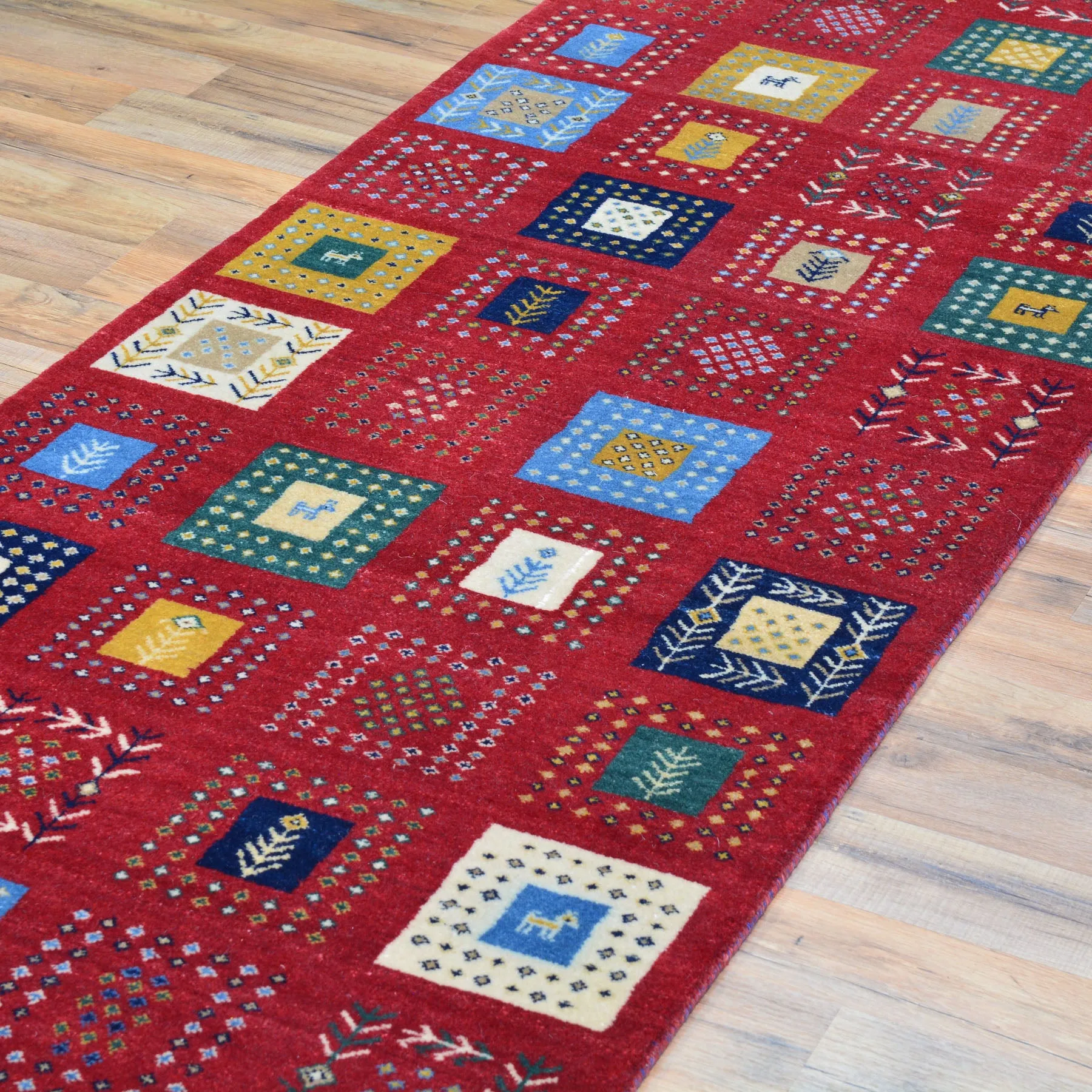 Hand-Knotted Modern Contemporary Gabbeh Design 100% Wool Rug (Size 2.6 X 13.10) Cwral-8328