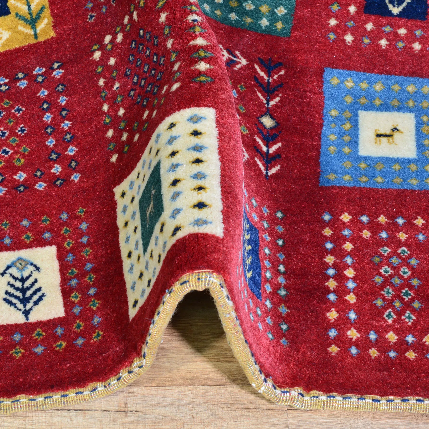 Hand-Knotted Modern Contemporary Gabbeh Design 100% Wool Rug (Size 2.6 X 13.10) Cwral-8328