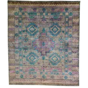Hand-Knotted Modern Design Oriental Sari Silk Handmade Rug (Size 8.0 X 10.2) Brral-1062