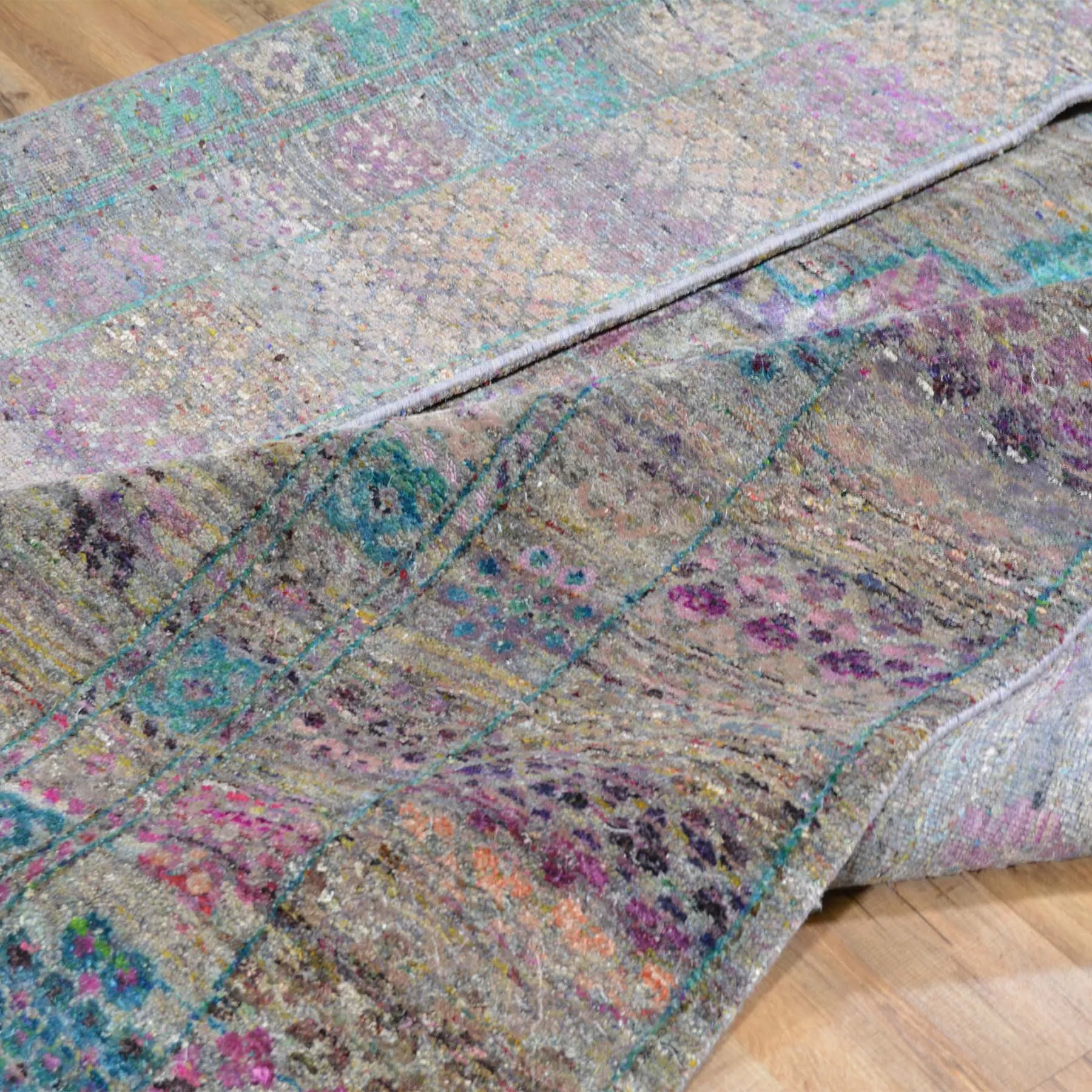 Hand-Knotted Modern Design Oriental Sari Silk Handmade Rug (Size 8.0 X 10.2) Brral-1062