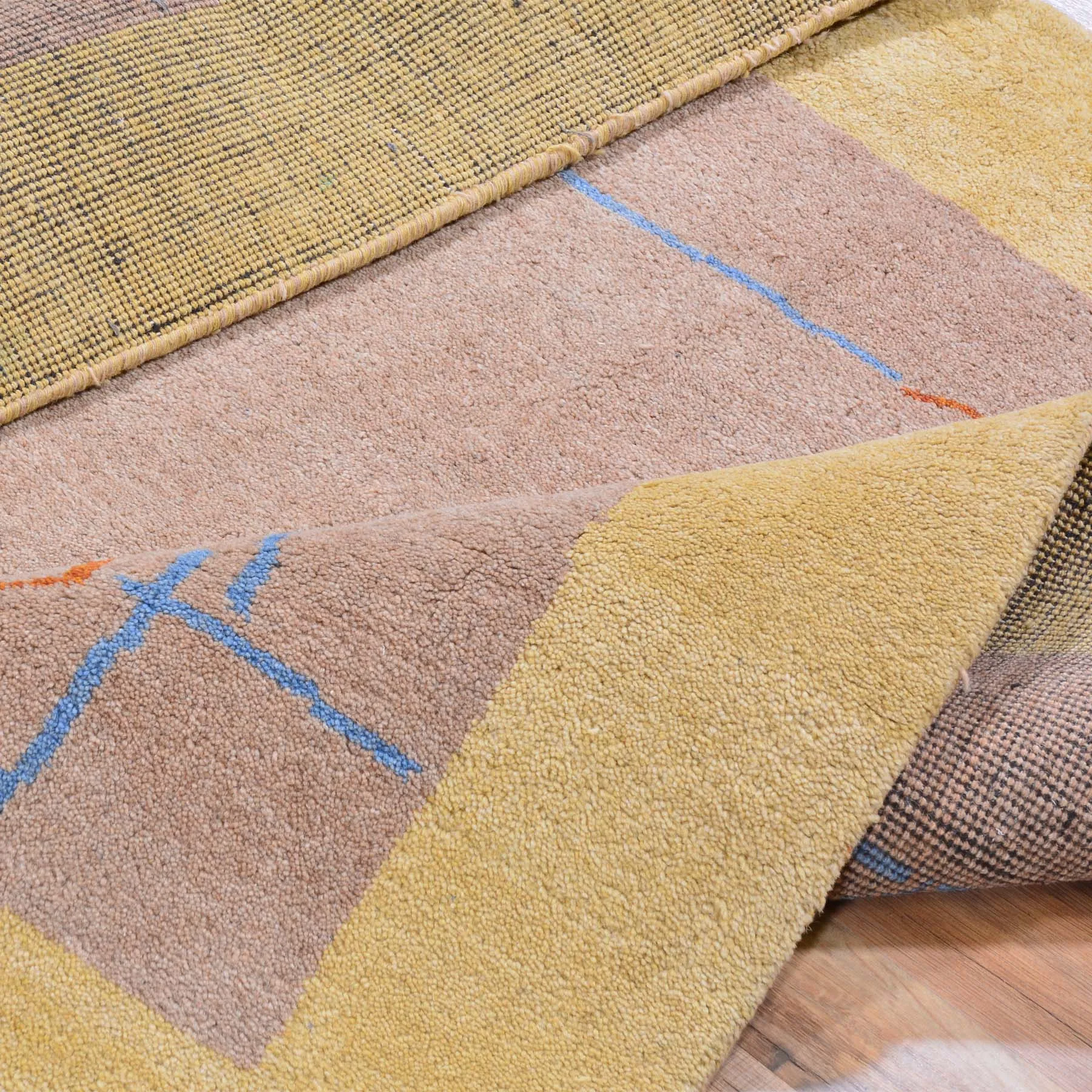 Hand-Knotted Modern Gabbeh Design Wool Area Rug (Size 4.11 X 4.11) Brral-6507