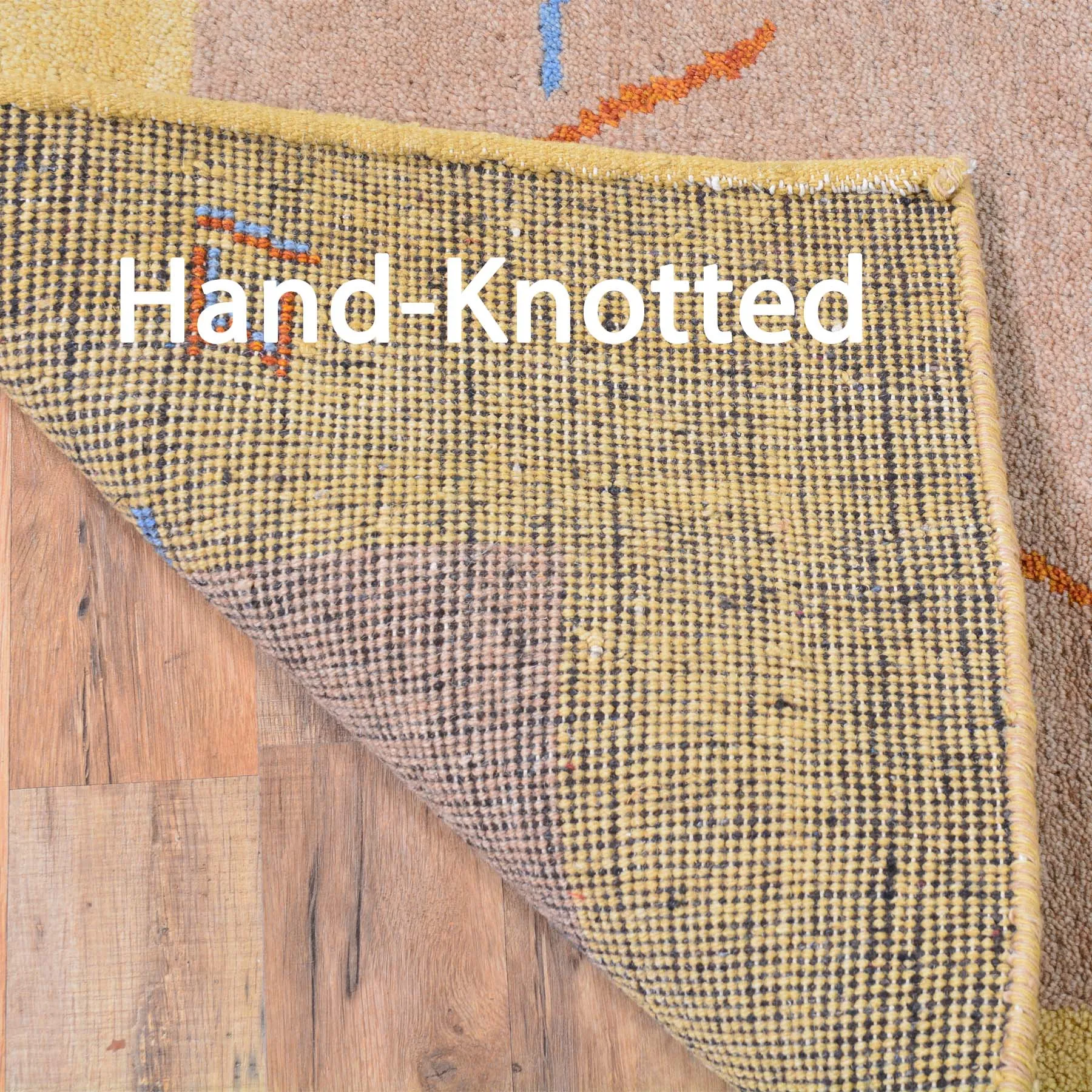 Hand-Knotted Modern Gabbeh Design Wool Area Rug (Size 4.11 X 4.11) Brral-6507