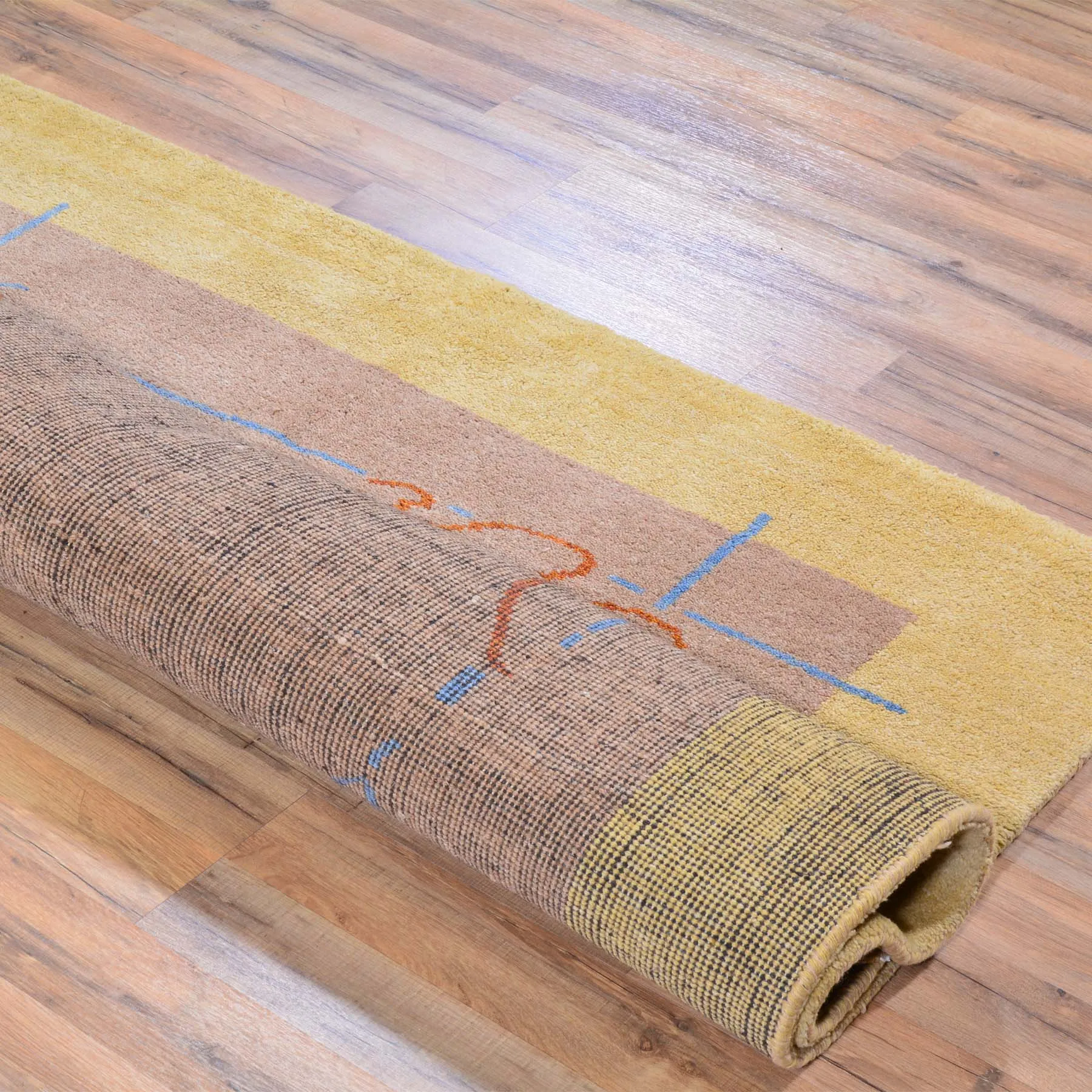 Hand-Knotted Modern Gabbeh Design Wool Area Rug (Size 4.11 X 4.11) Brral-6507