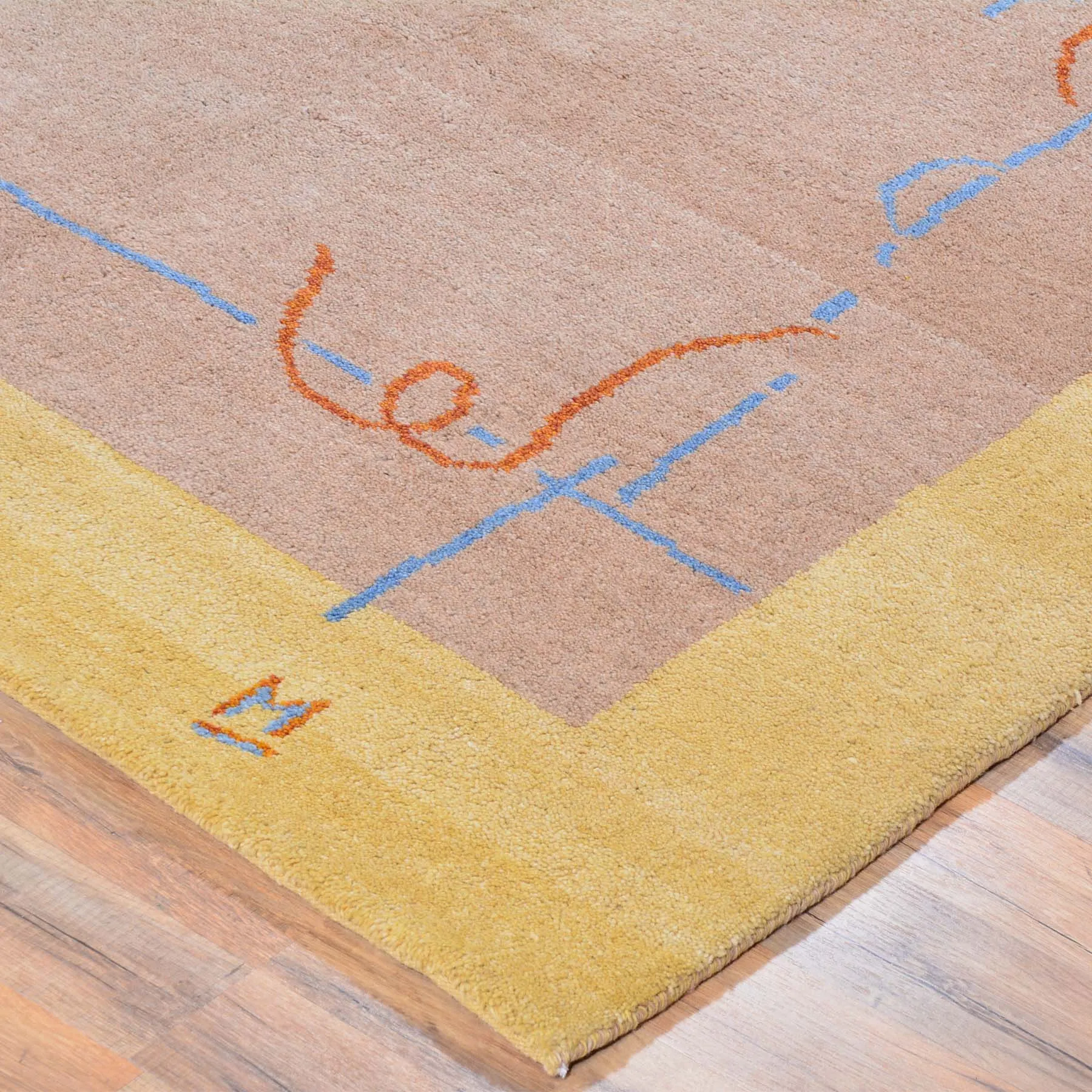 Hand-Knotted Modern Gabbeh Design Wool Area Rug (Size 4.11 X 4.11) Brral-6507